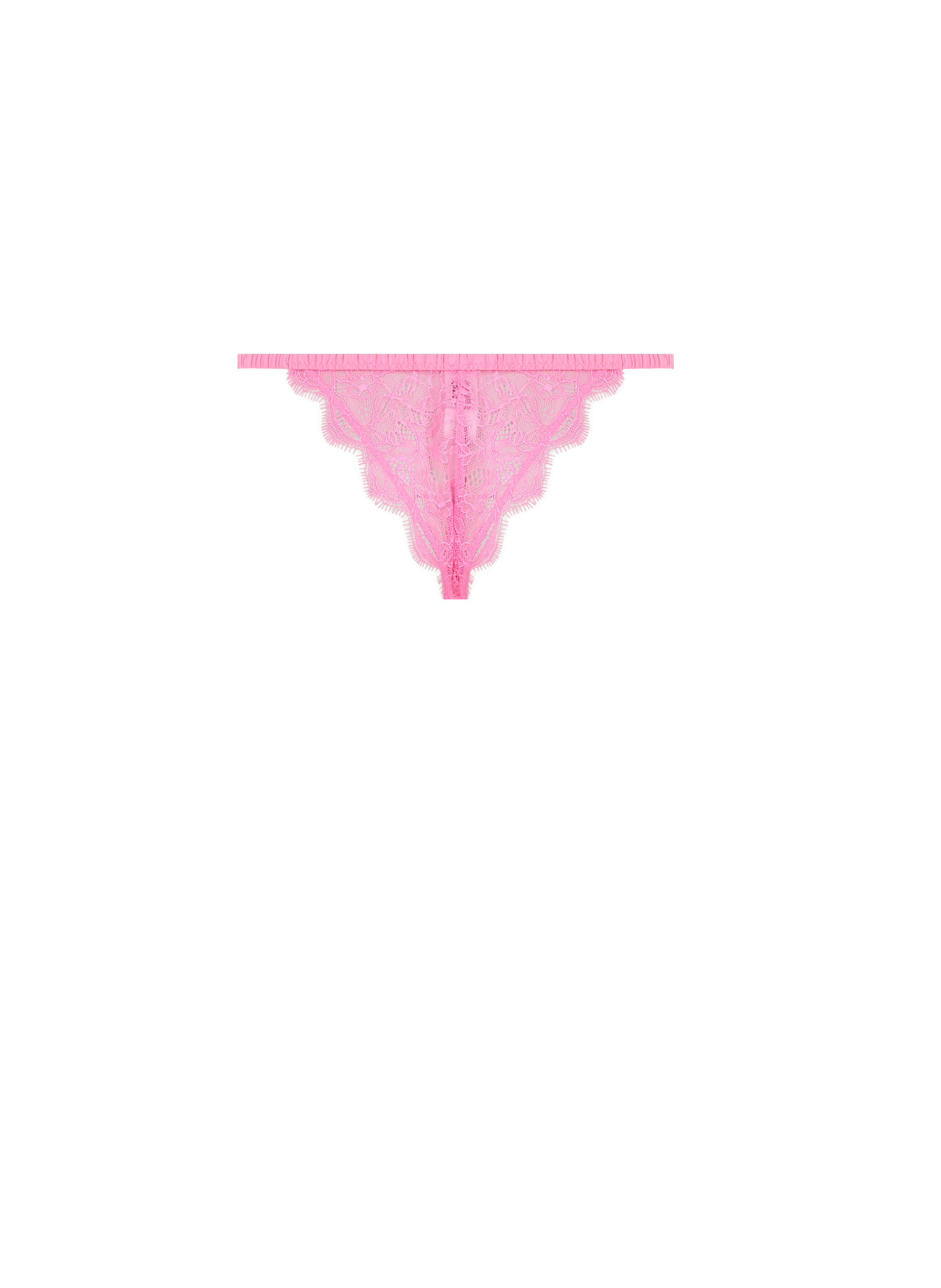 Tanga en dentelle et pois Rose