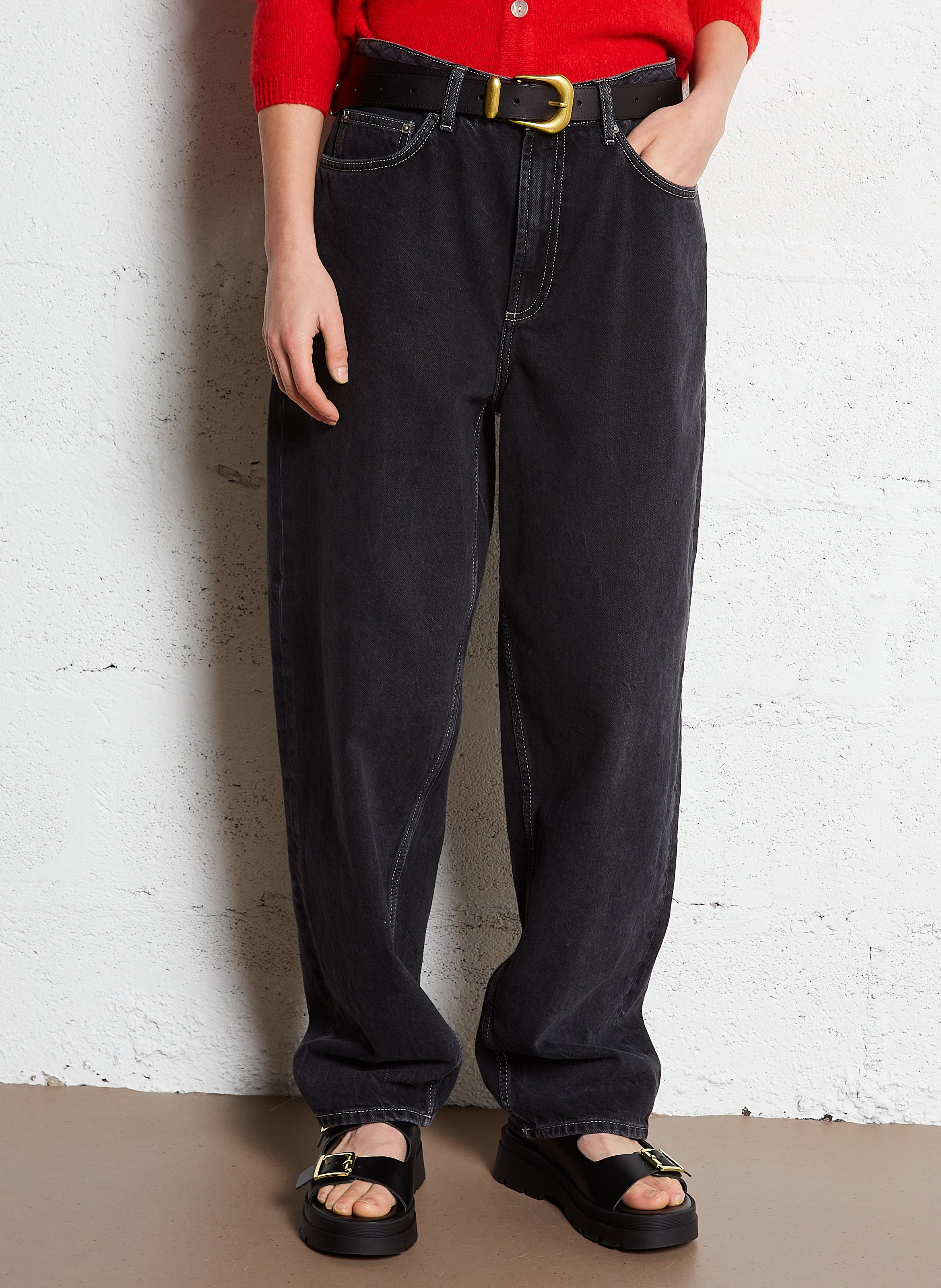 Jean ballon en coton yopday-b AMERICAN VINTAGE Noir