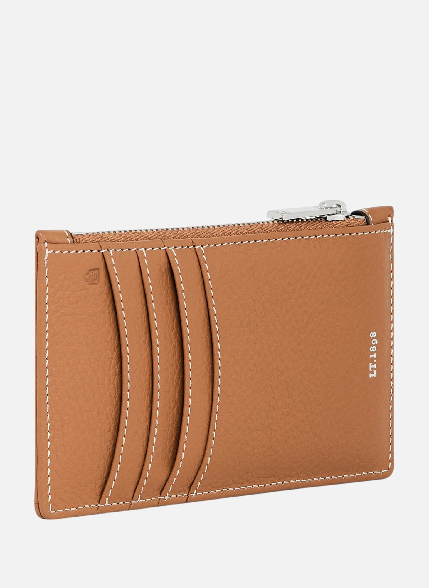 Porte cartes zippé romy en cuir grainé LE TANNEUR Marron