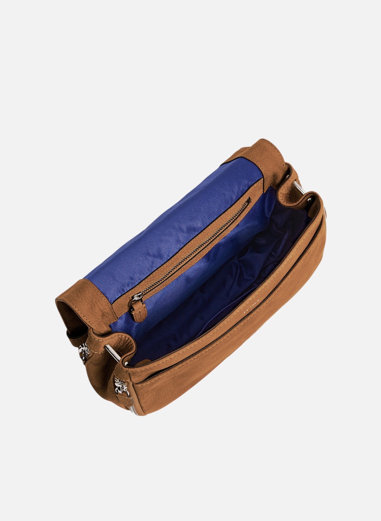 Petit sac bandoulière simone en cuir nubuck grainé LE TANNEUR Marron