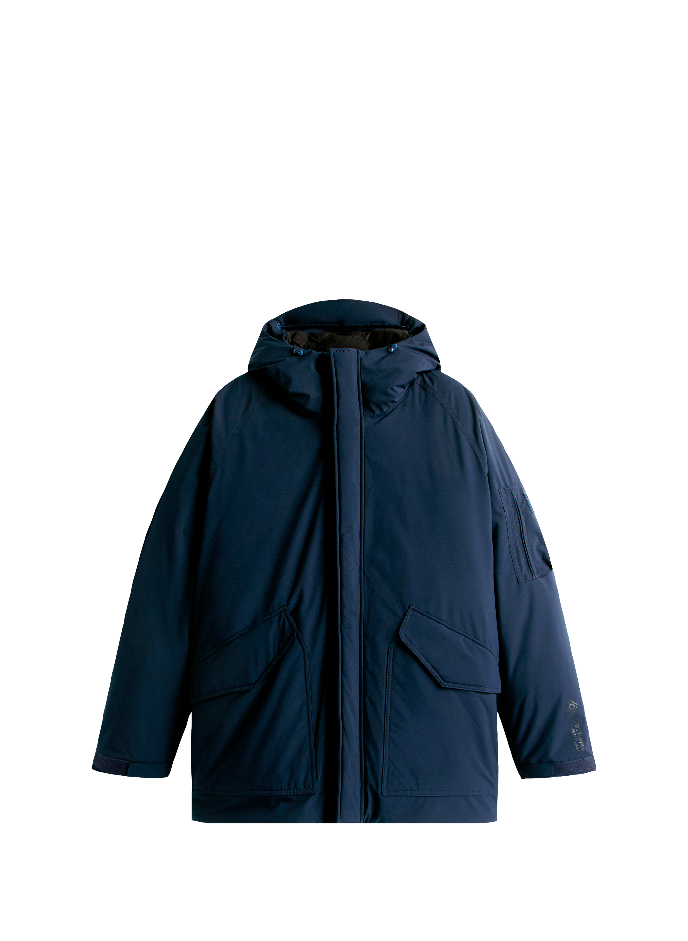 Hooded plain parka TOMMY HILFIGER Blue