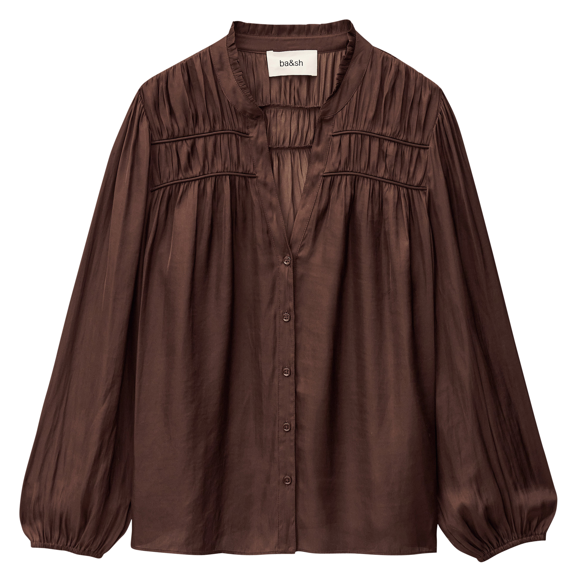 Chemise col v cessia BA&SH Marron