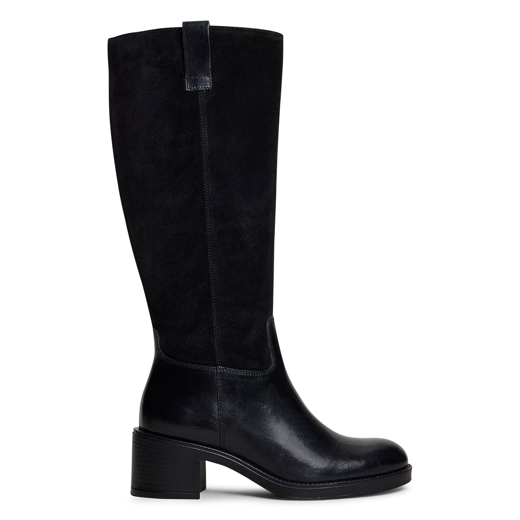 Bottes à talons en cuir claire JONAK Noir