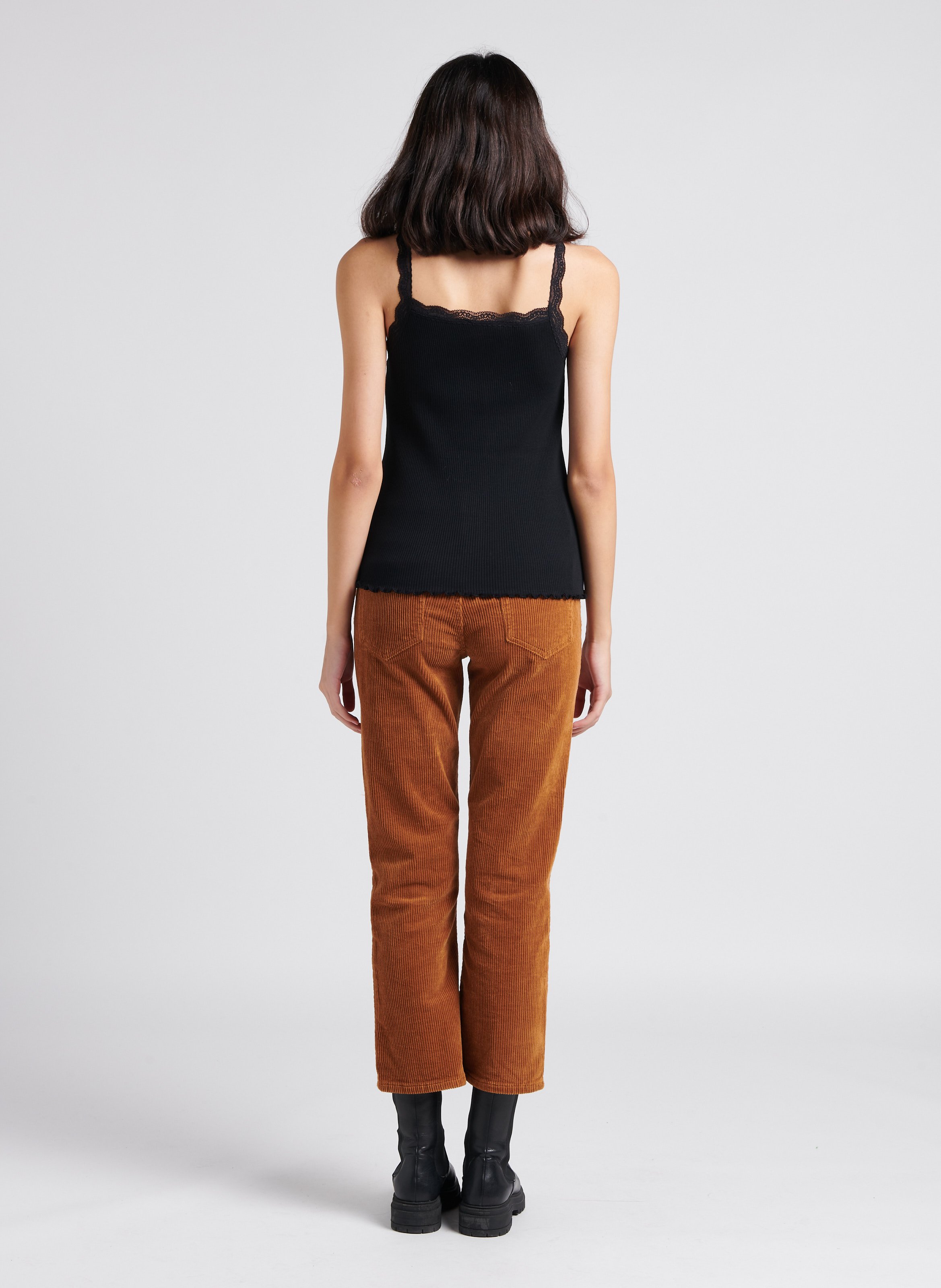 Débardeur col carré en coton perry MAISON 123 Noir