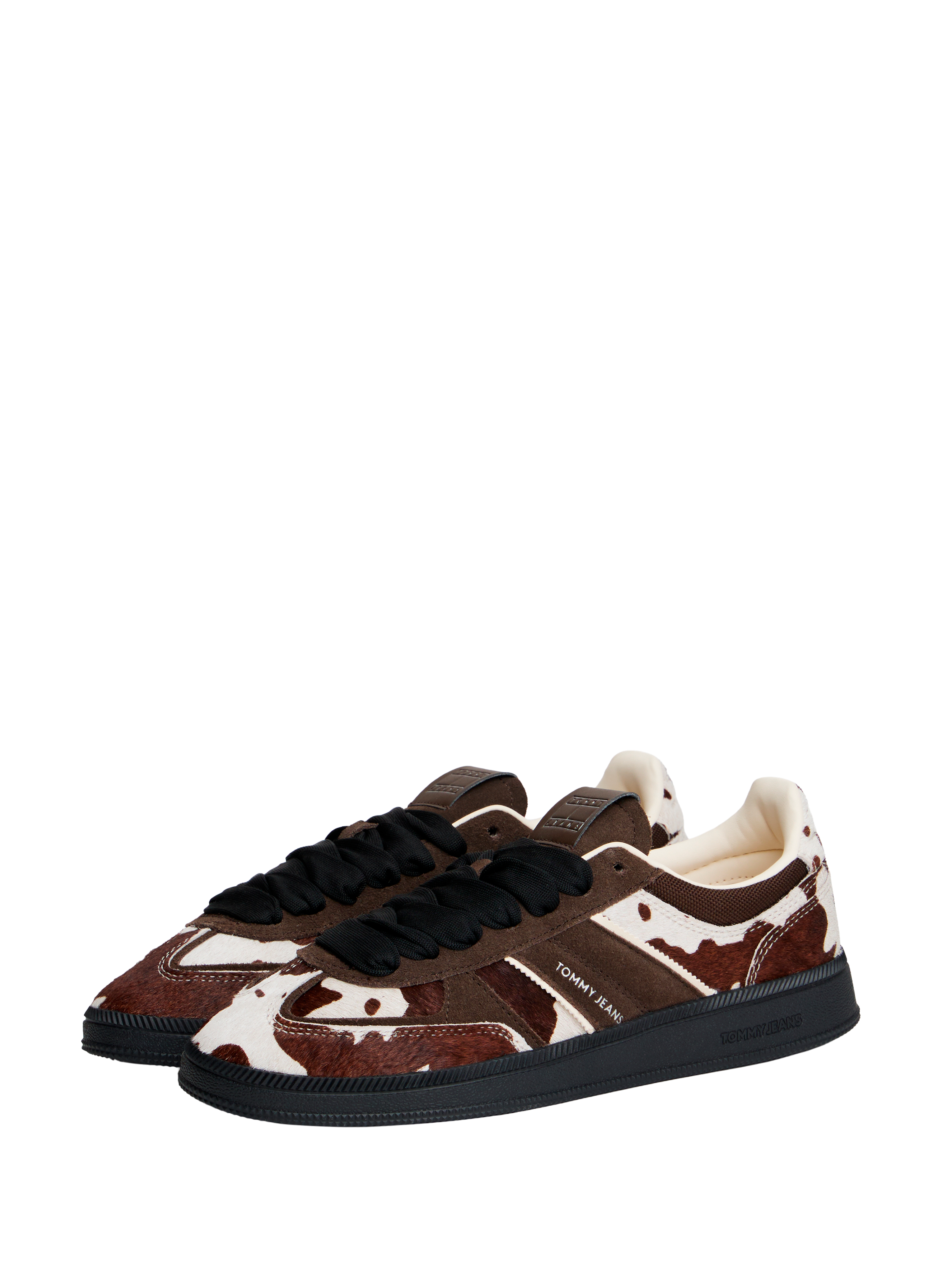 Low-top sneakers with cow print and laces TOMMY HILFIGER Brown