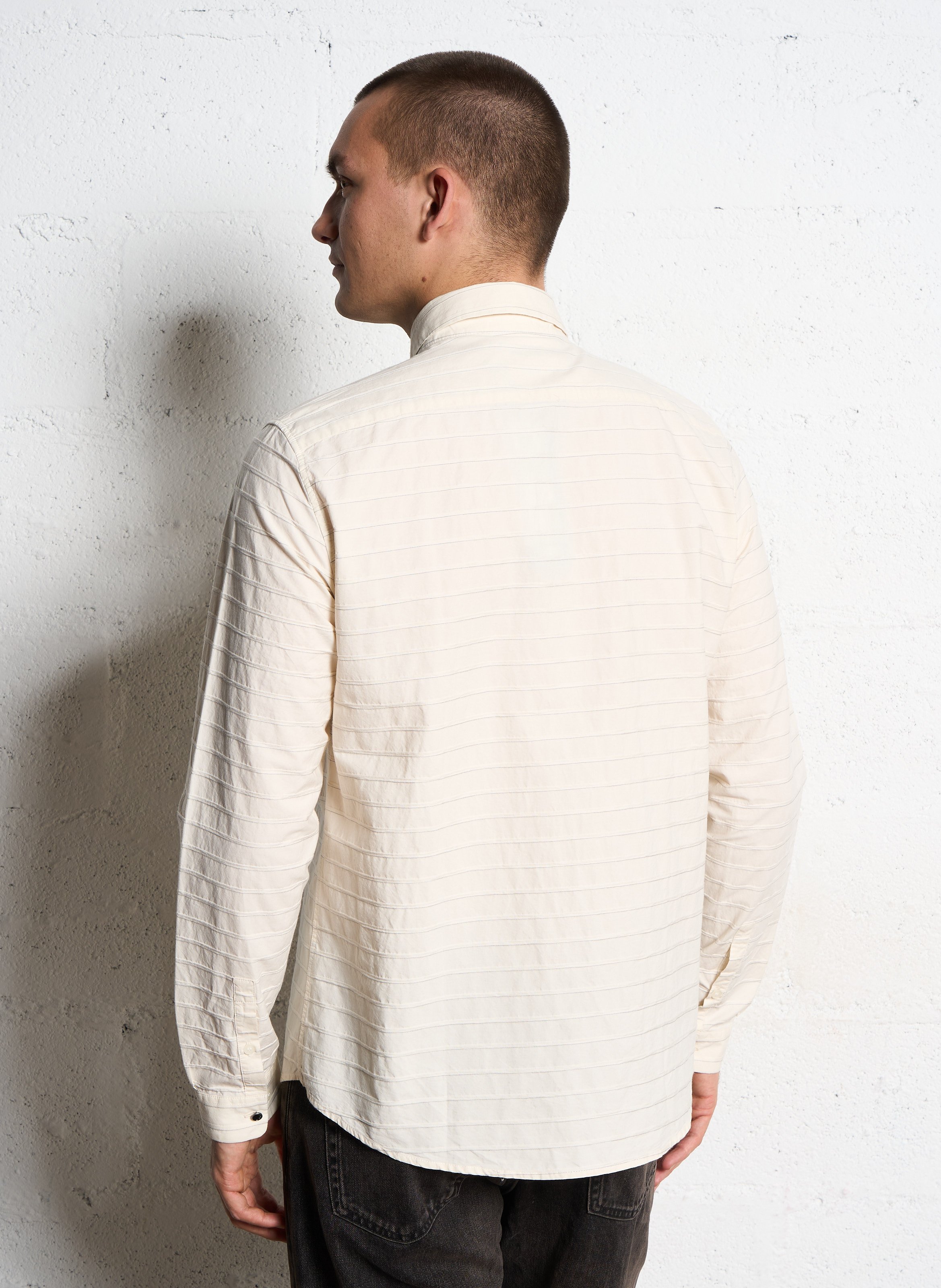 Chemise droite à rayures fines IKKS Blanc