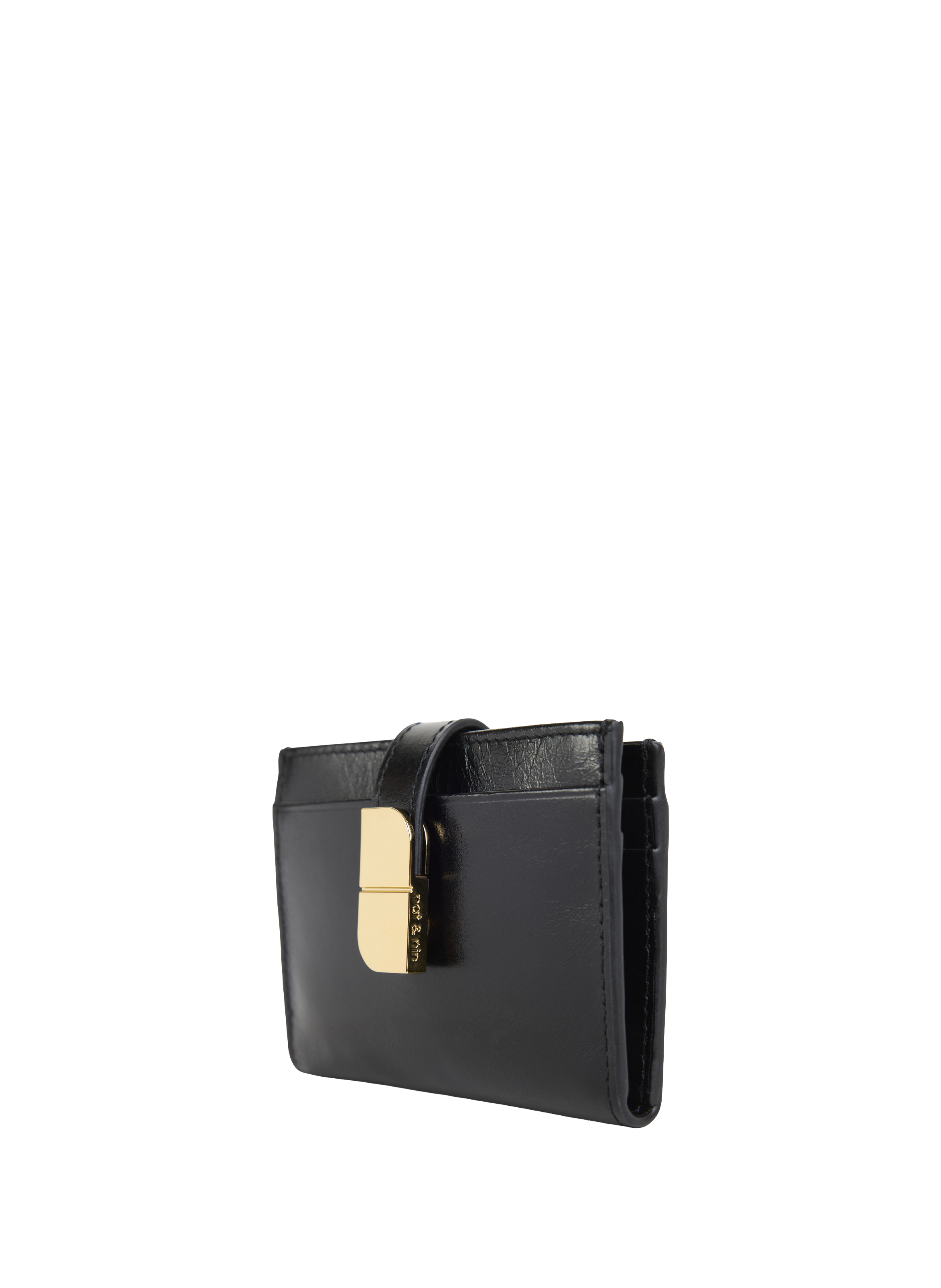 Porte-cartes en cuir grainé Noir