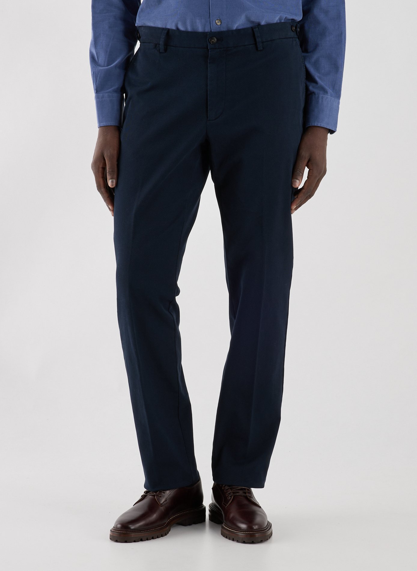 Pantalon droit en coton mélangé HACKETT Bleu