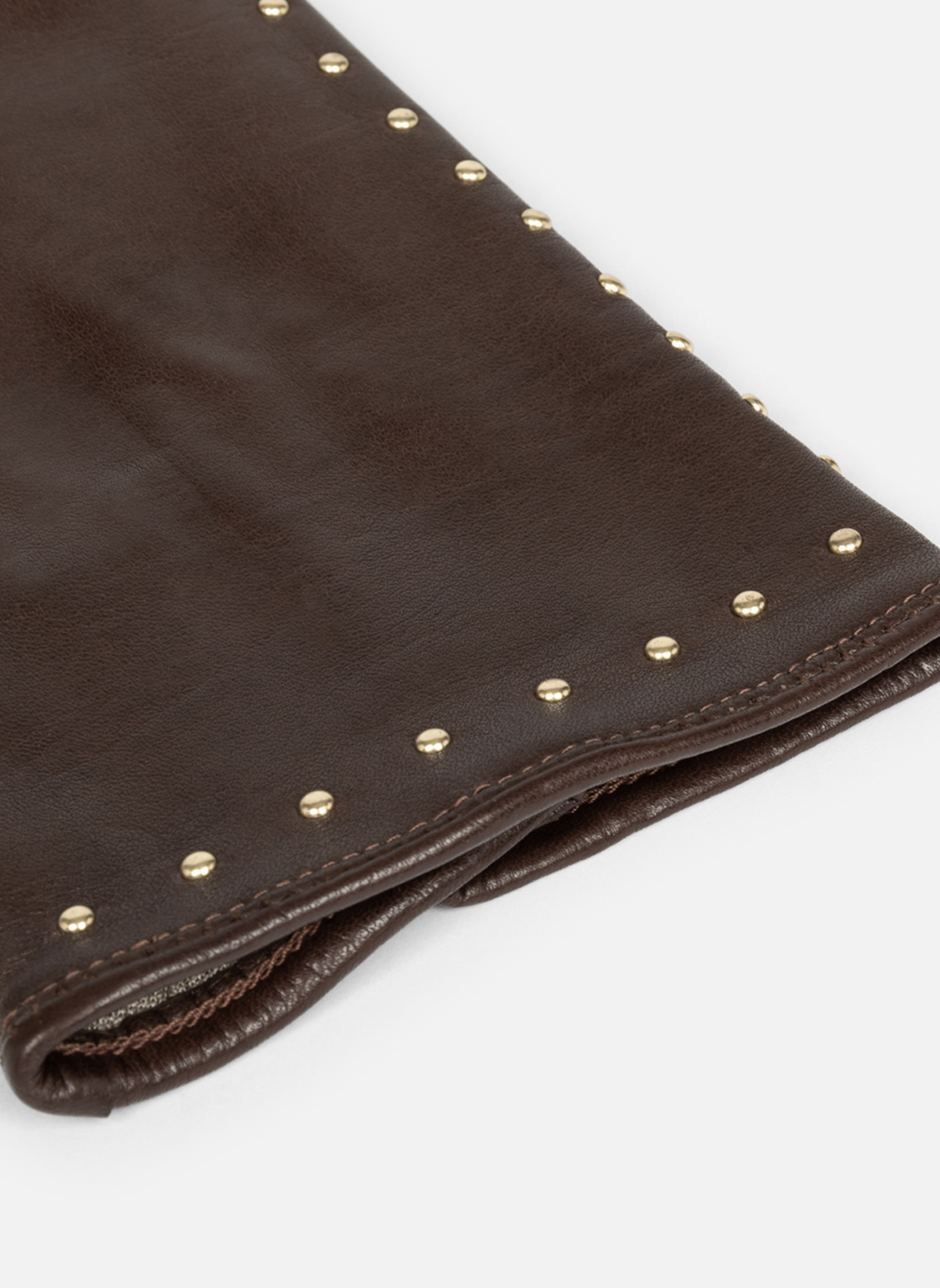 Gants en cuir d'agneau lisse LANCASTER Marron