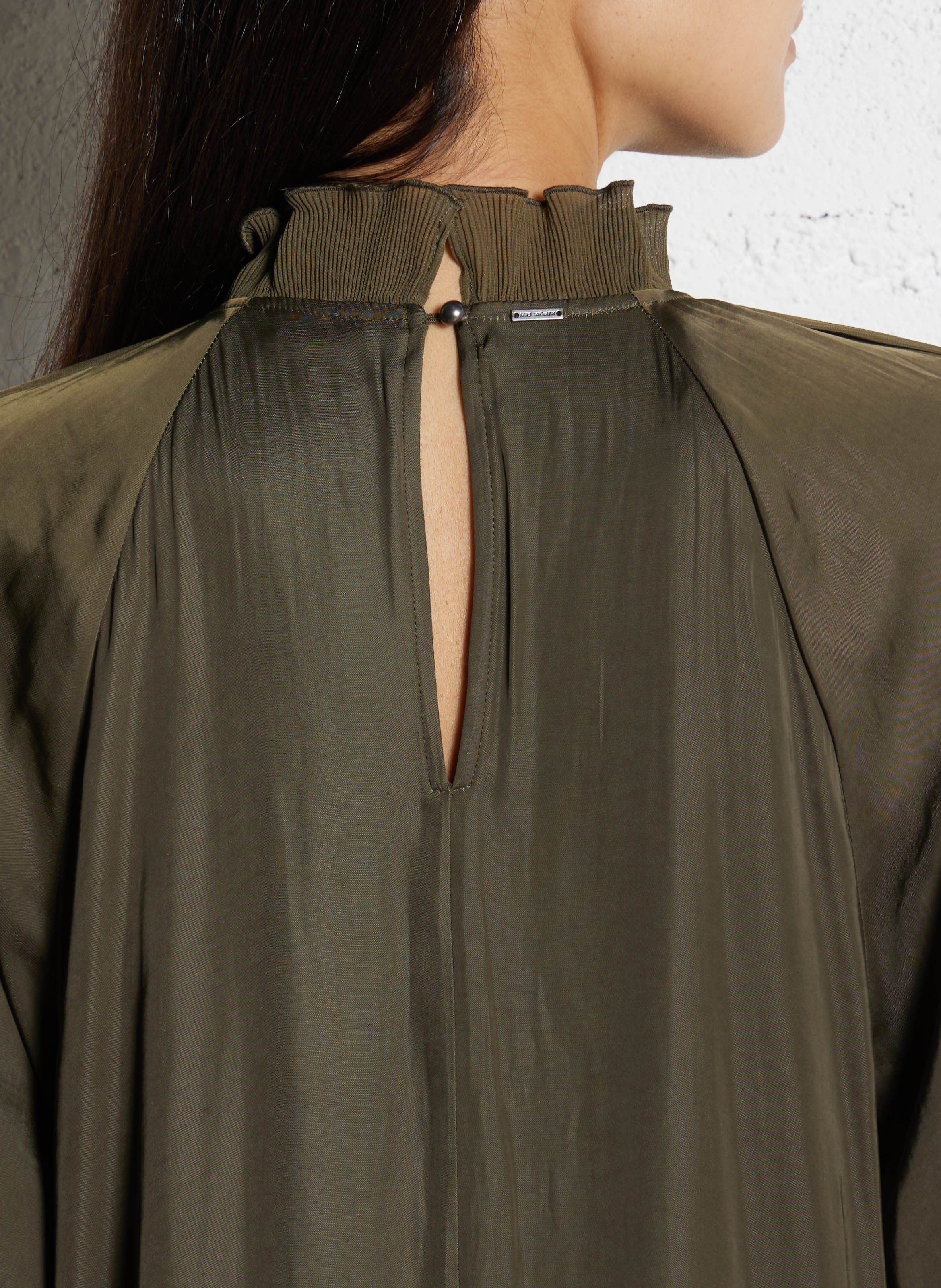 Robe courte satinée IKKS Kaki