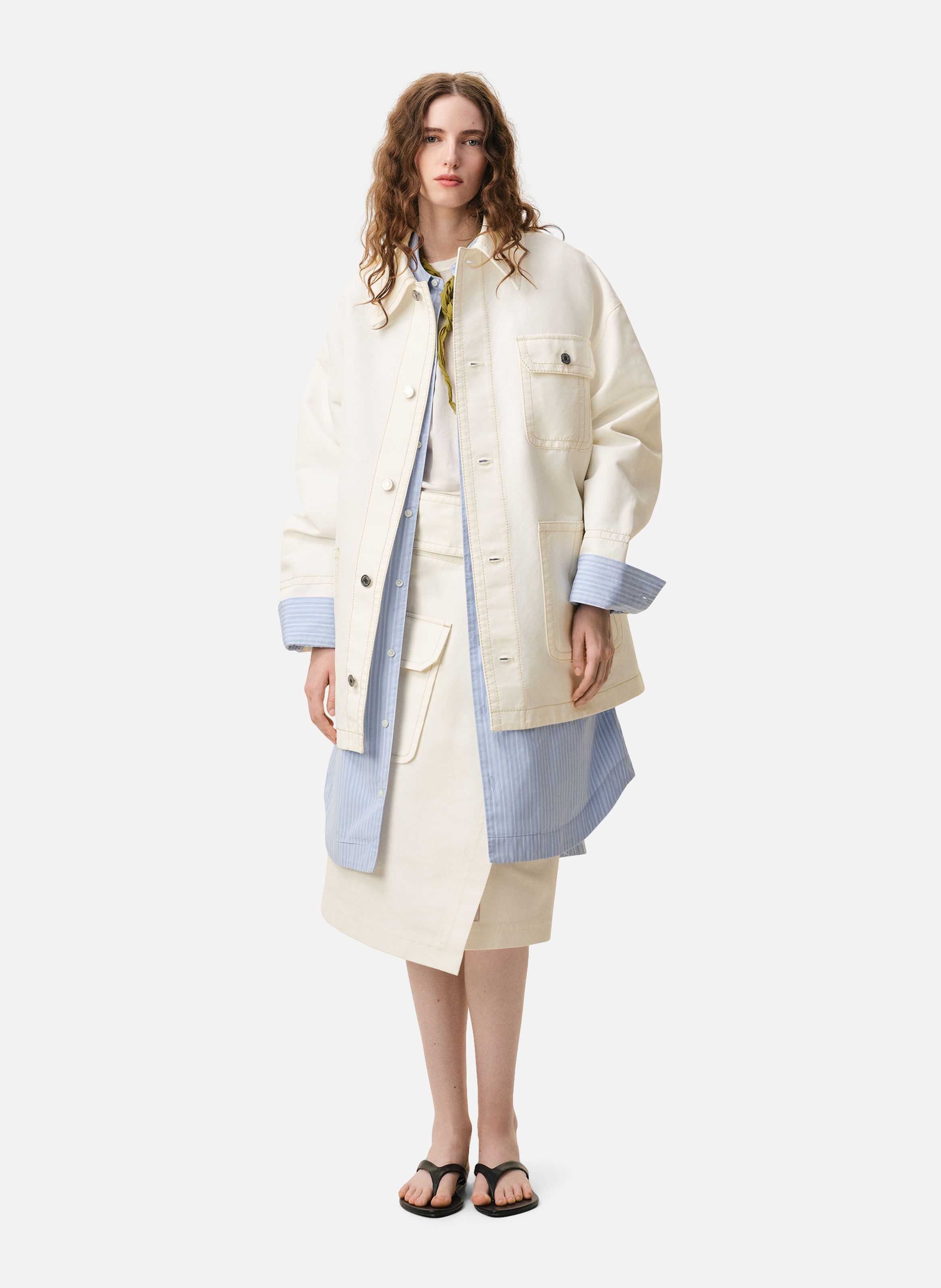 Veste worker unisexe en coton AMI PARIS Blanc