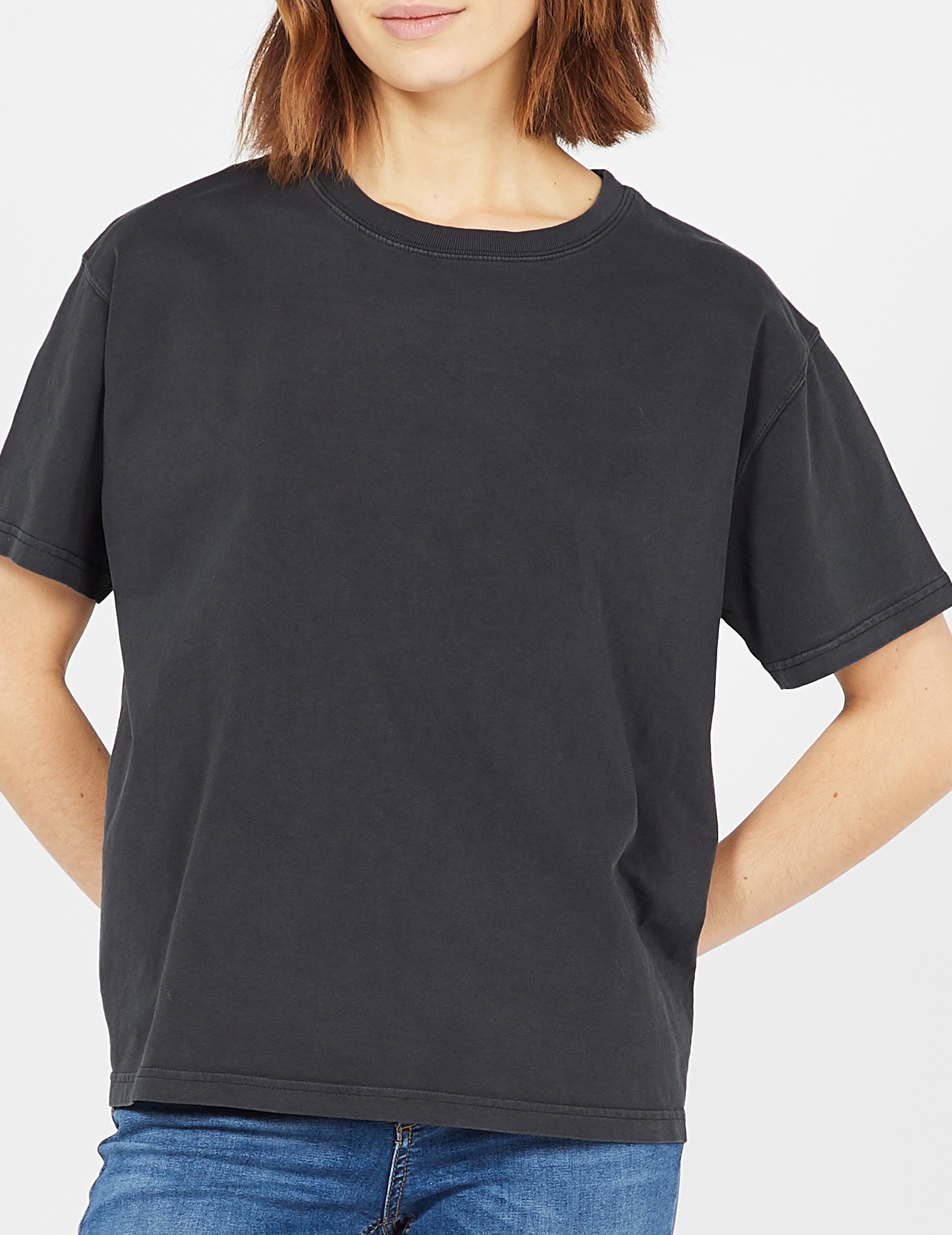 Tee-shirt ample col rond en coton fizvalley AMERICAN VINTAGE Noir