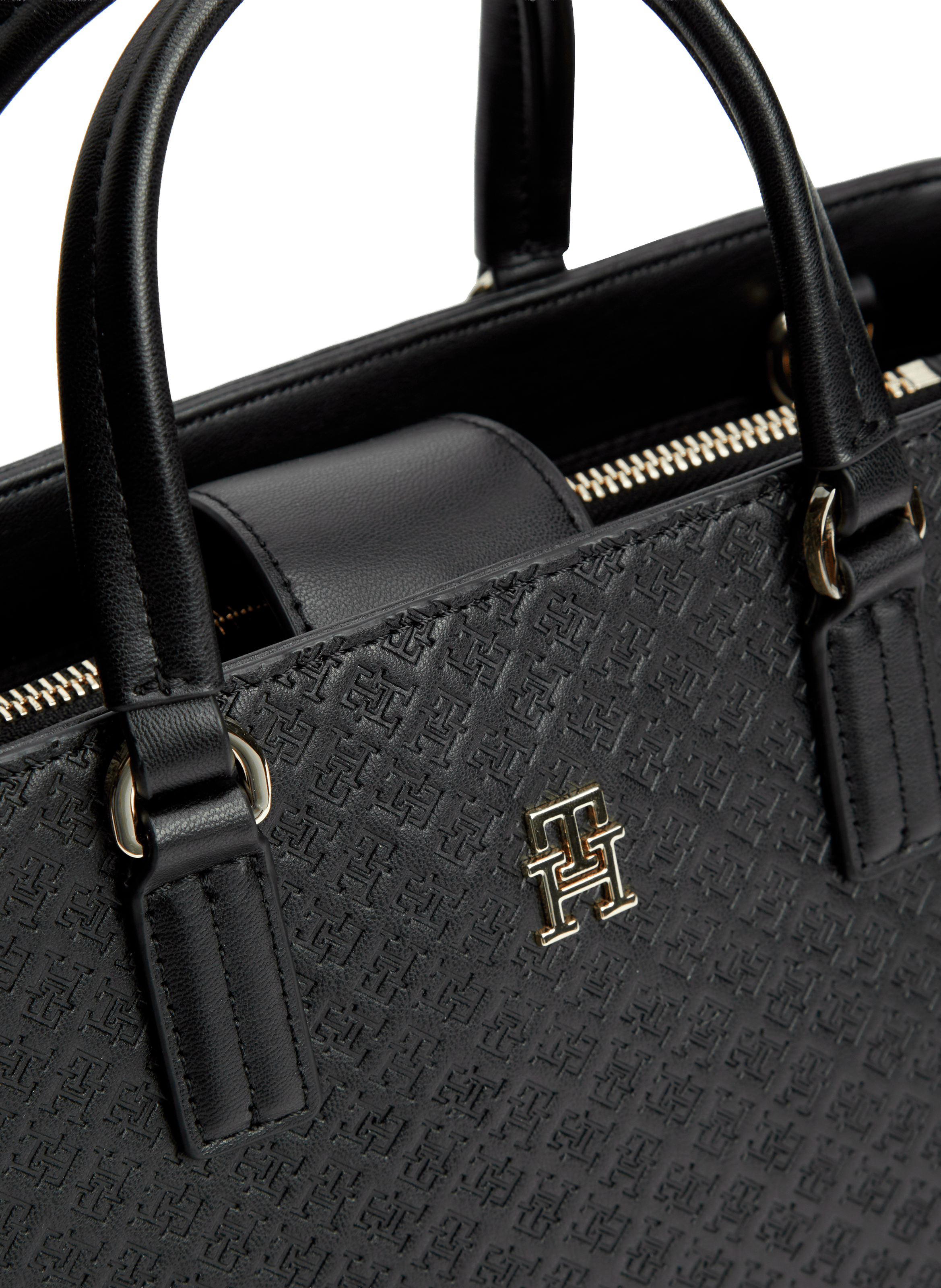 Sac à main à monogramme TH TOMMY HILFIGER Noir
