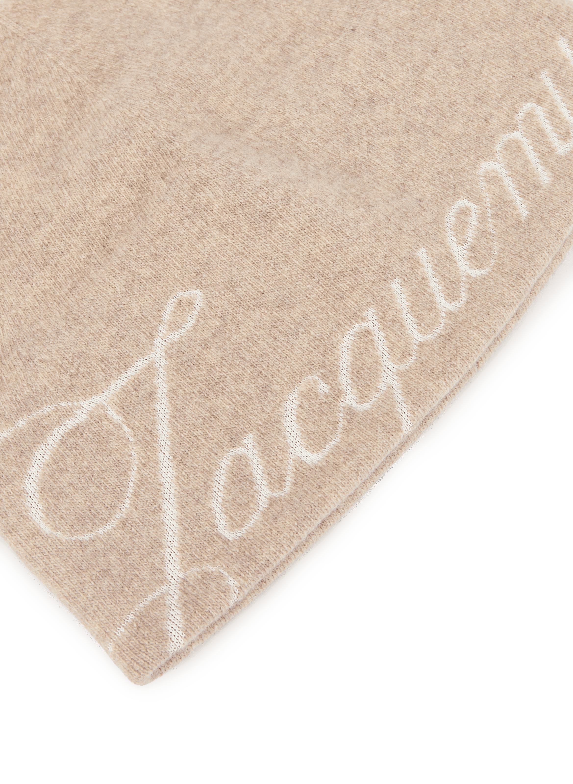 Chevron brand virgin wool and cashmere beanie JACQUEMUS Beige