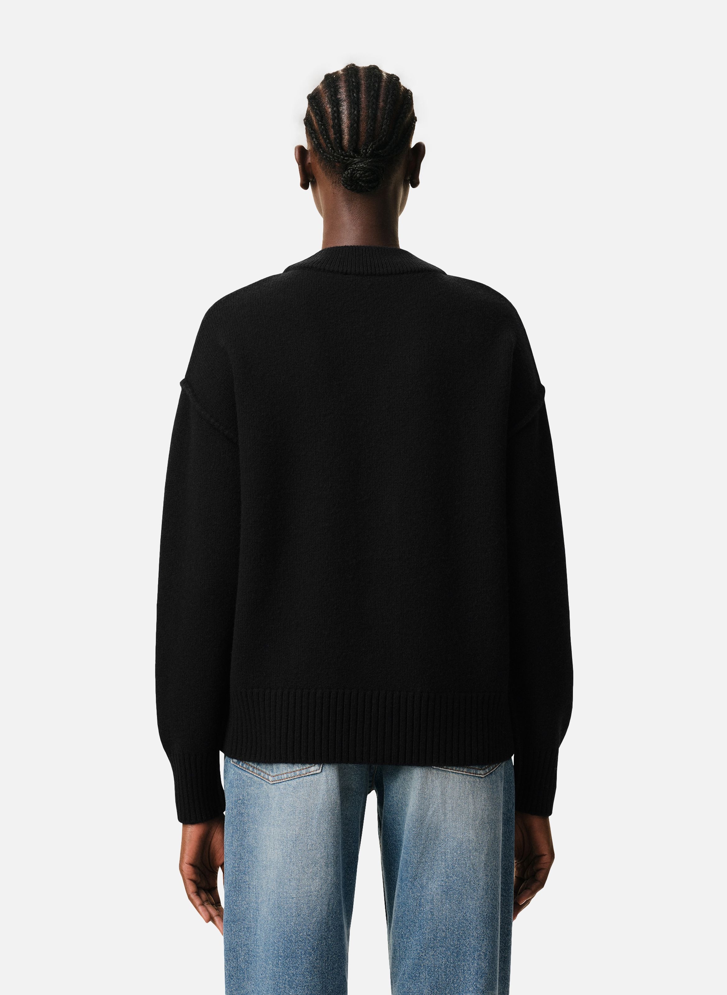 Cardigan Ami De Coeur En Laine unisexe AMI PARIS Noir