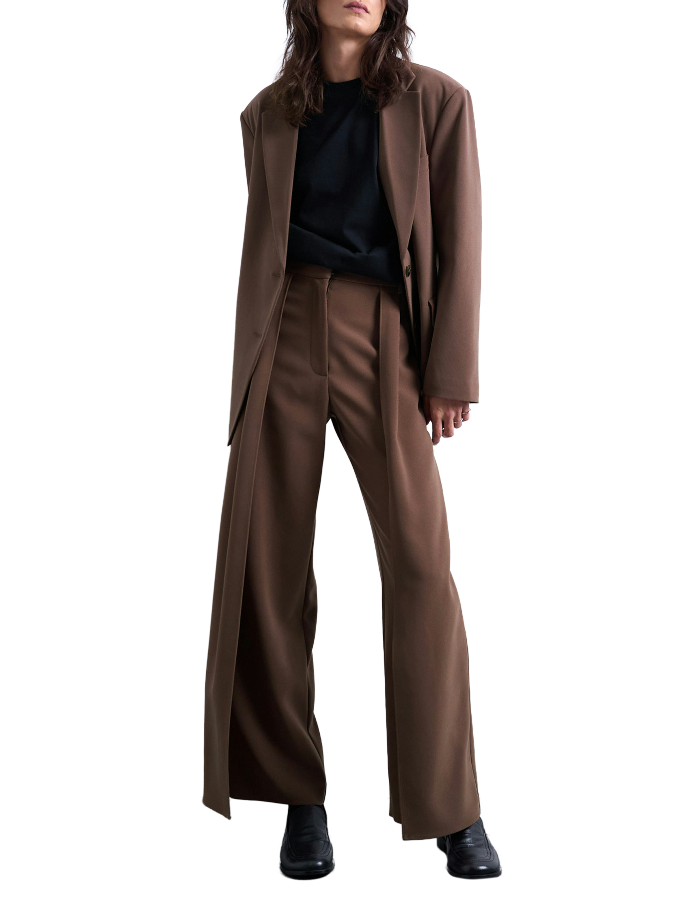 Pantalon large à plis Tssusan TOPSHOP Beige