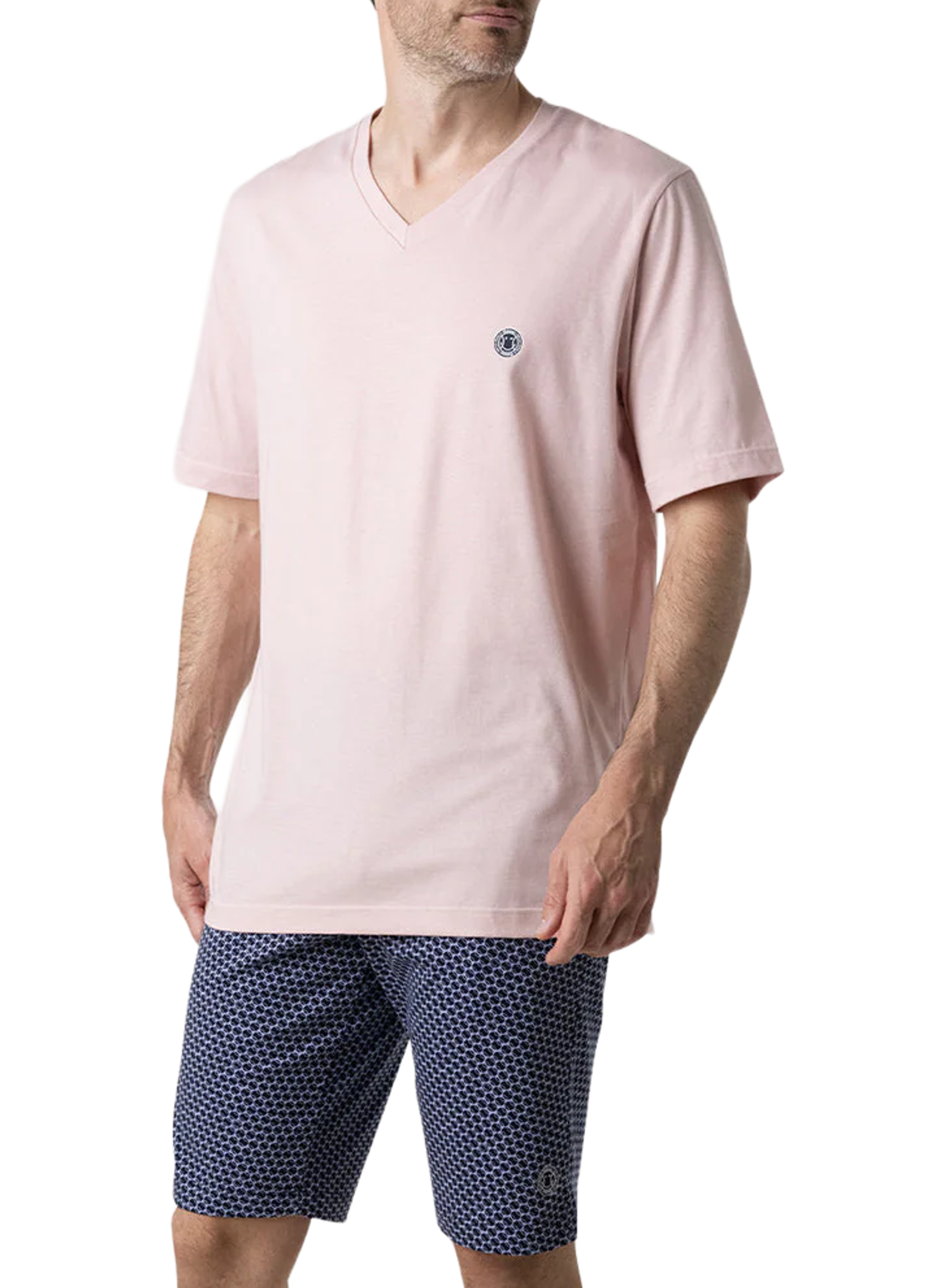 Tee-shirt col V droit en coton EMINENCE Rose