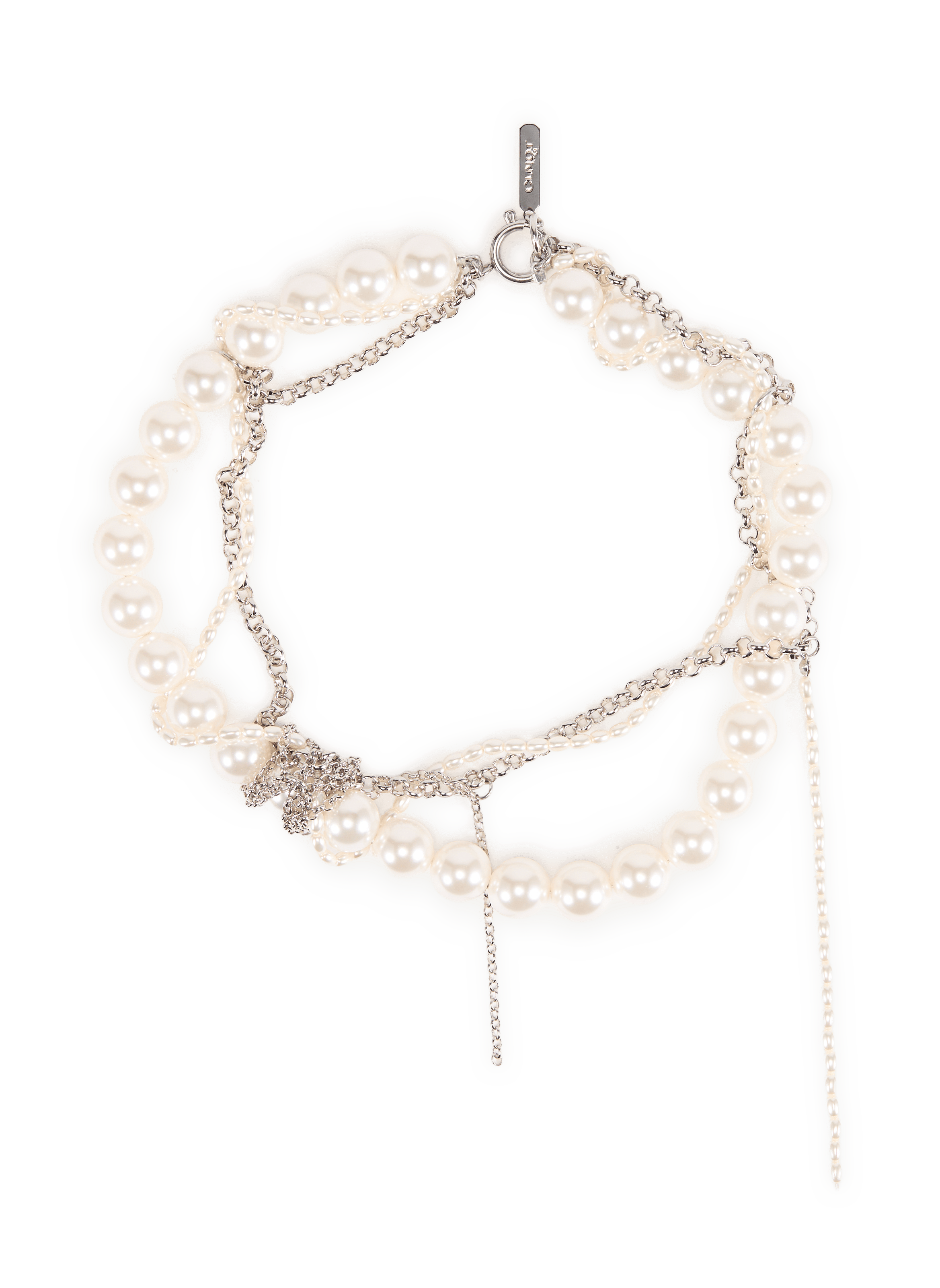 Collier choker Nicole chaîne et parles JUSTINE CLENQUET Argent