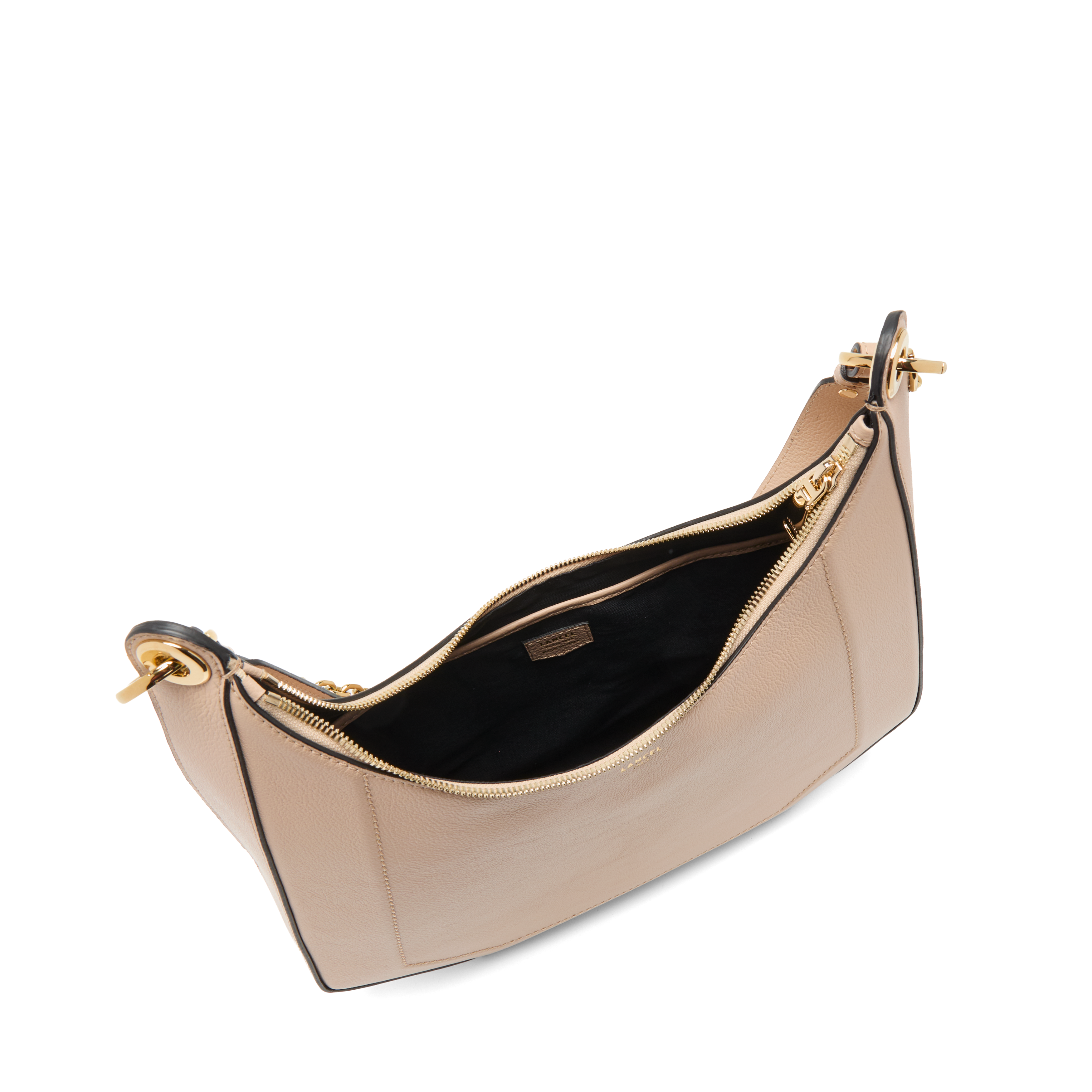 Sac zippé l double porté croisette de lancel en cuir LANCEL Beige