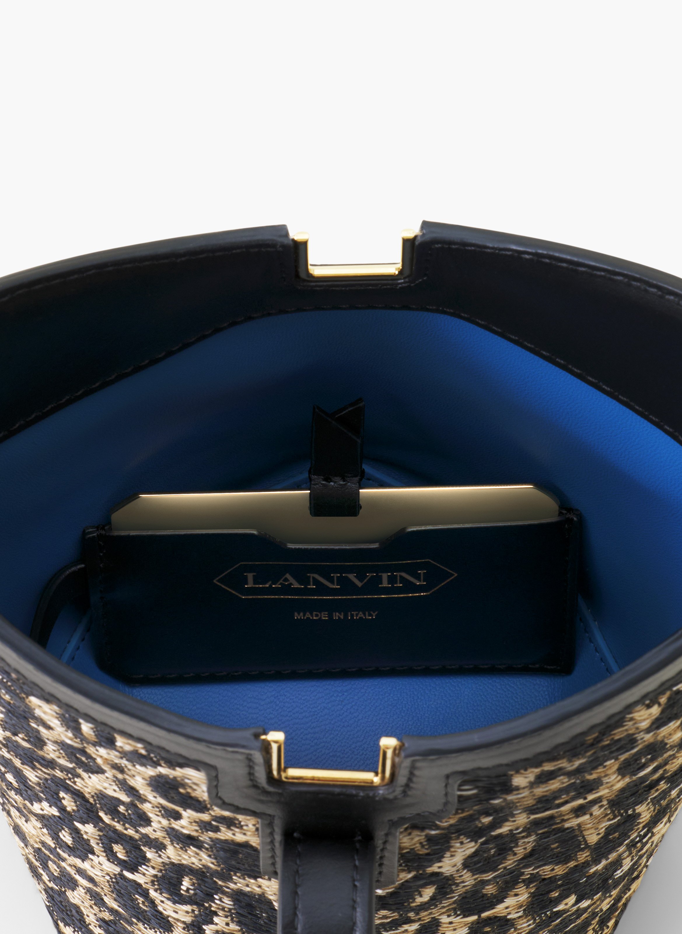 Sac seau nano catch by lanvin en rafia LANVIN Beige