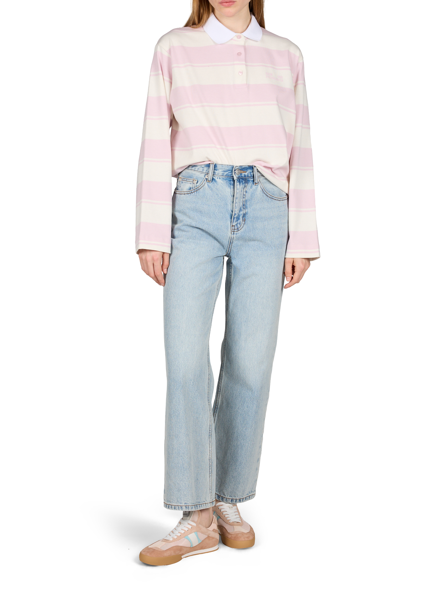 Long-sleeved striped polo BAUM UND PFERDGARTEN Pink