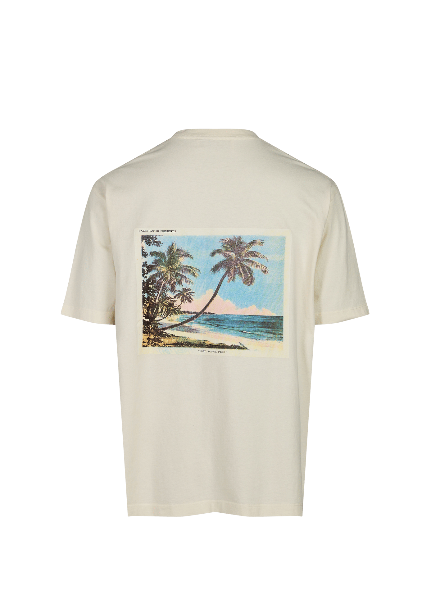 T-shirt ample broderie logo en coton CALEB Beige