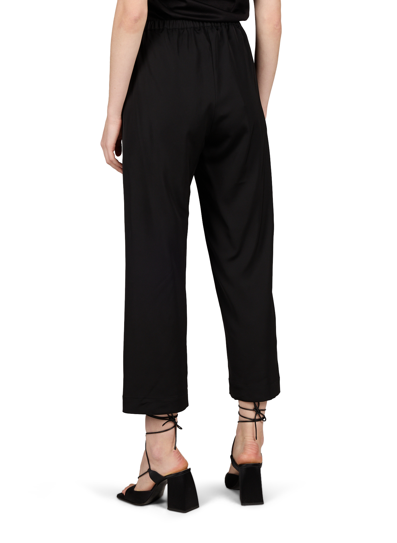 Wide-leg cropped pants ROHE FRAMES Black