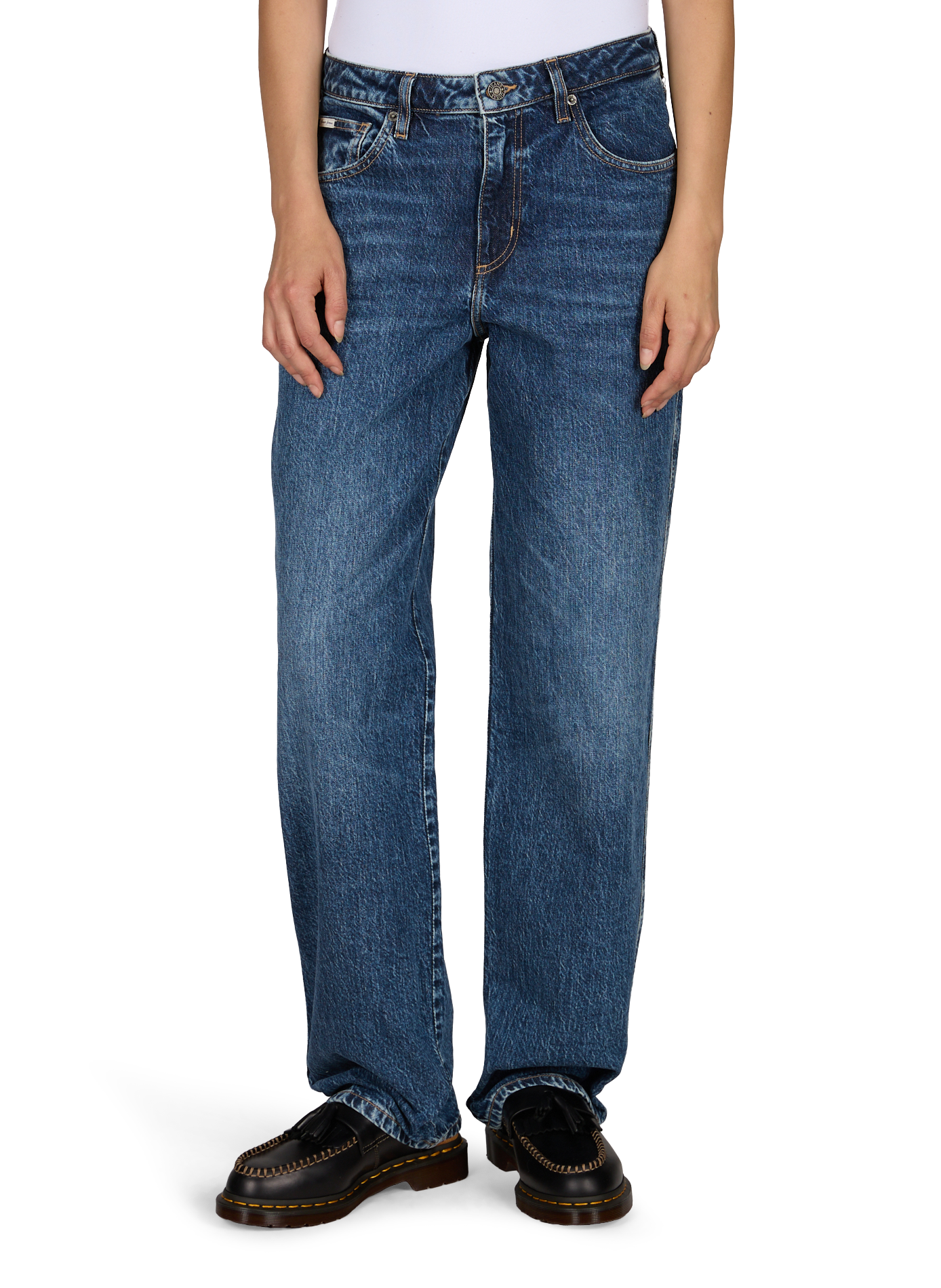 Boyfriend jeans in blended cotton GUESS Blue