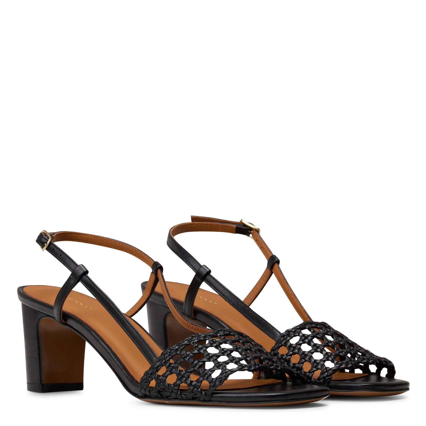 Sandales à talons en cuir n°592 RIVECOUR Noir