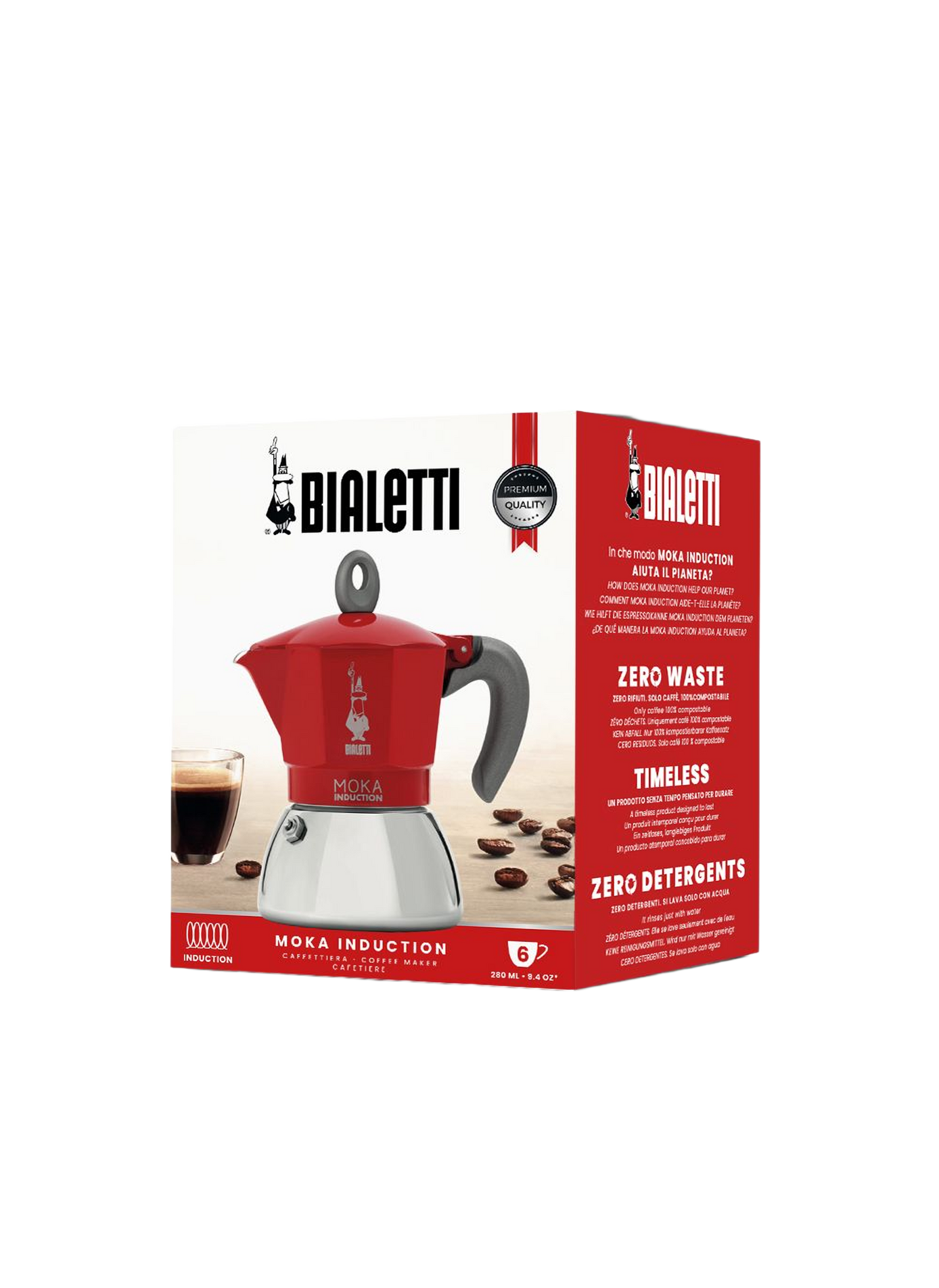 Induction Moka coffee maker BIALETTI Red
