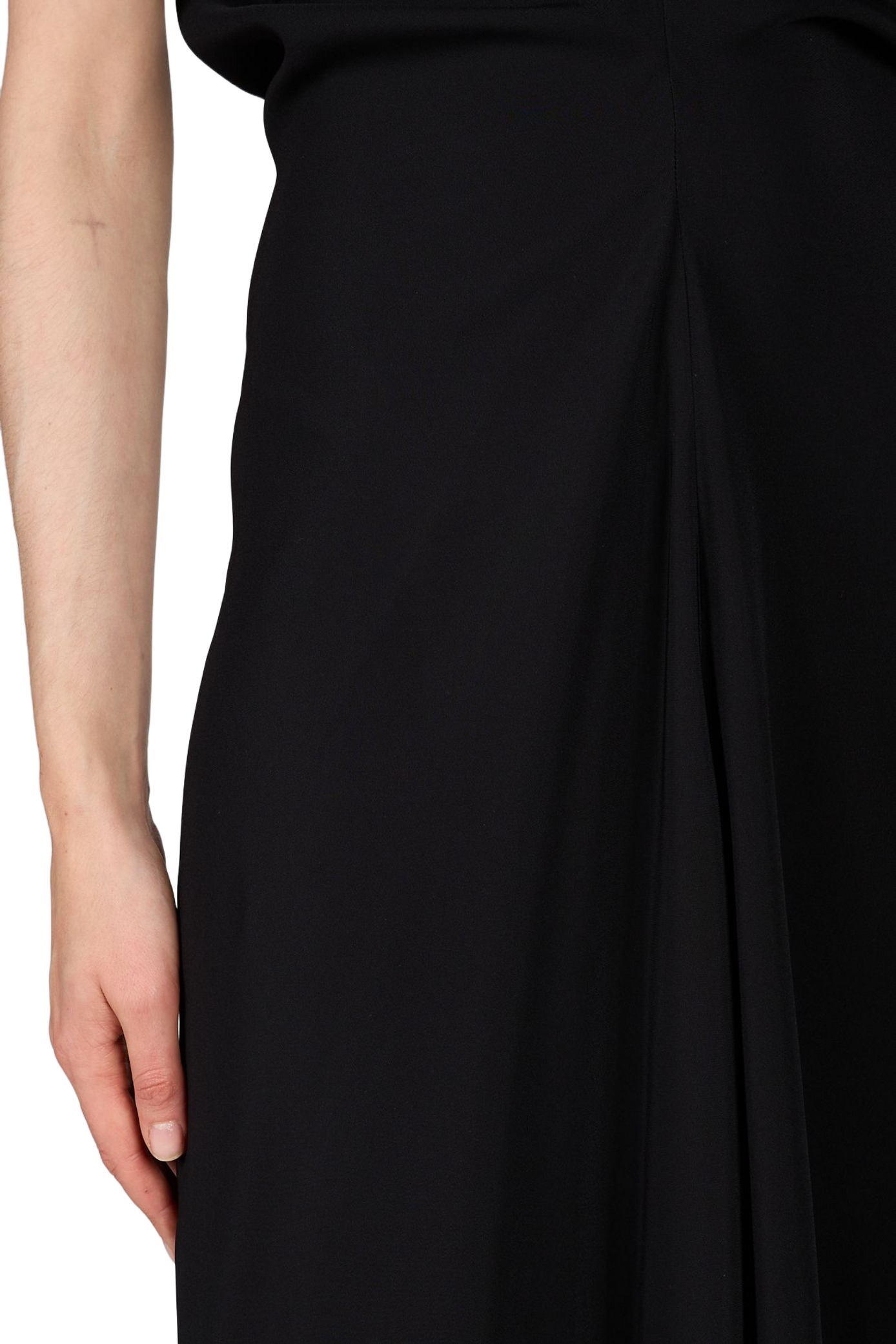Robe unie à col V CO Noir