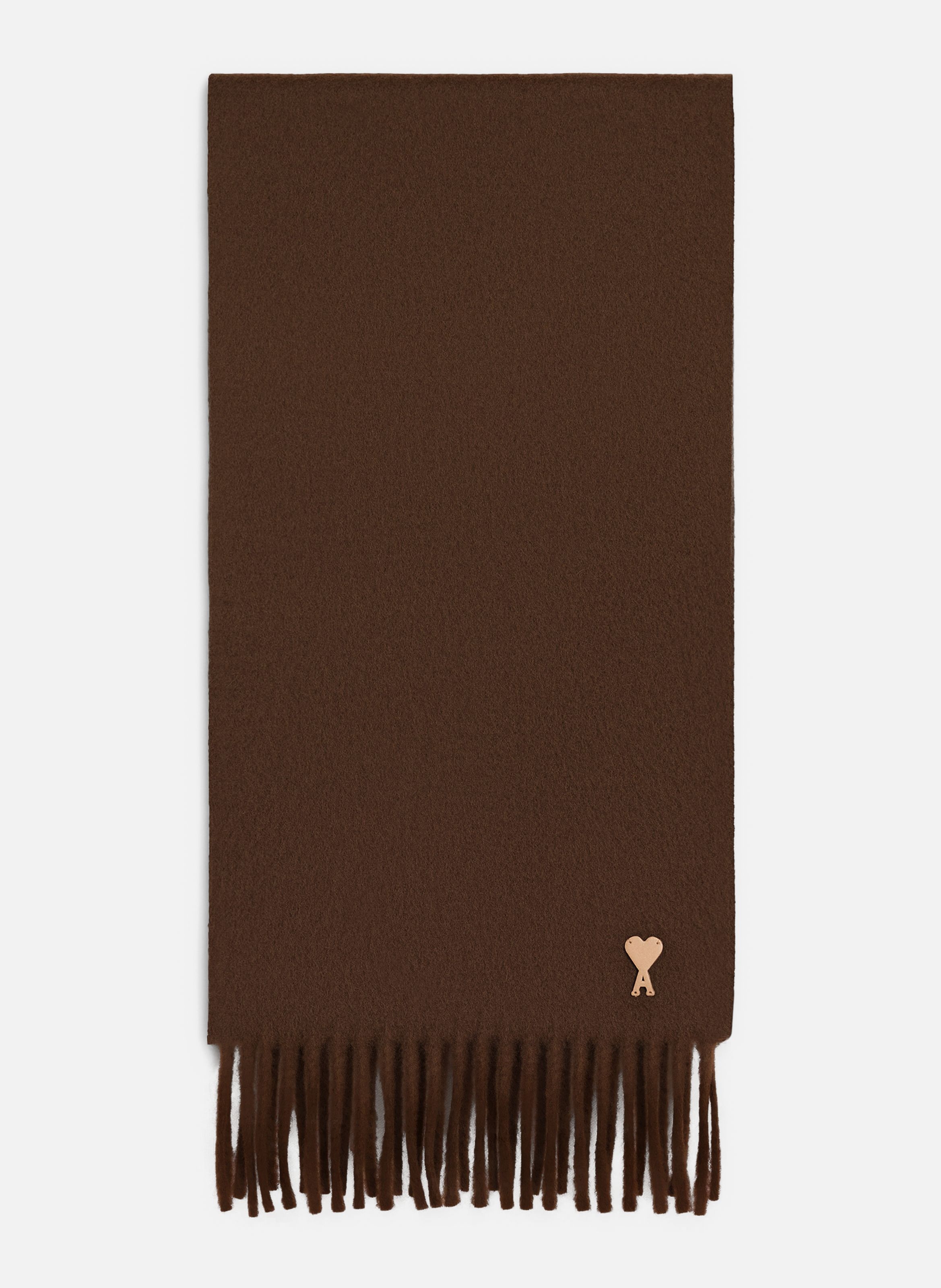 Echarpe unisexe en laine patch ami de coeur AMI PARIS Marron