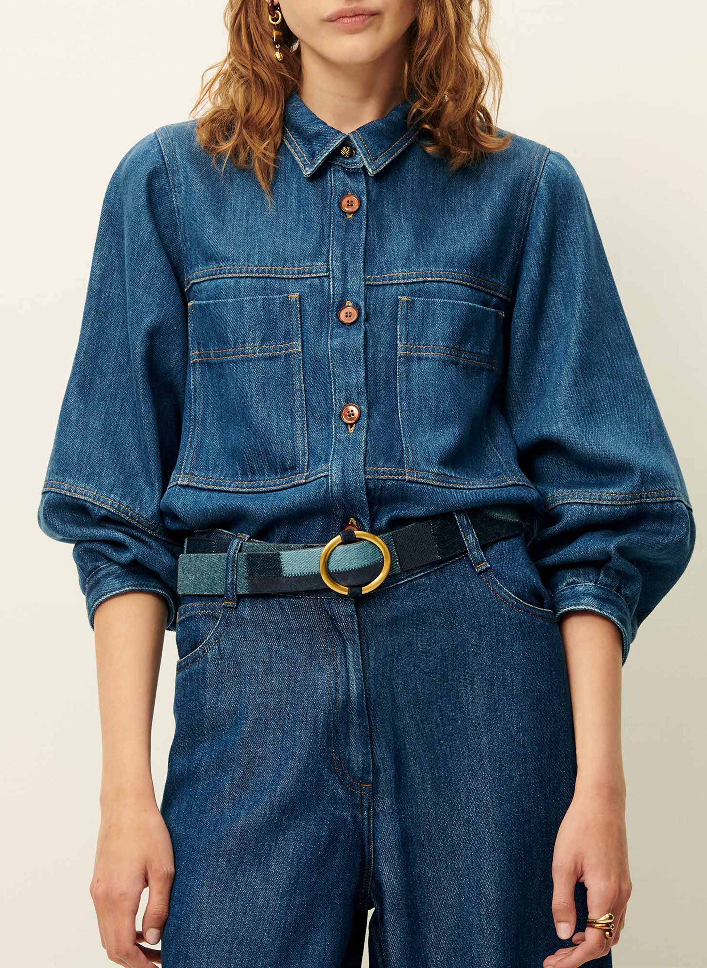 Ceinture en cuir anota blue SESSUN Bleu