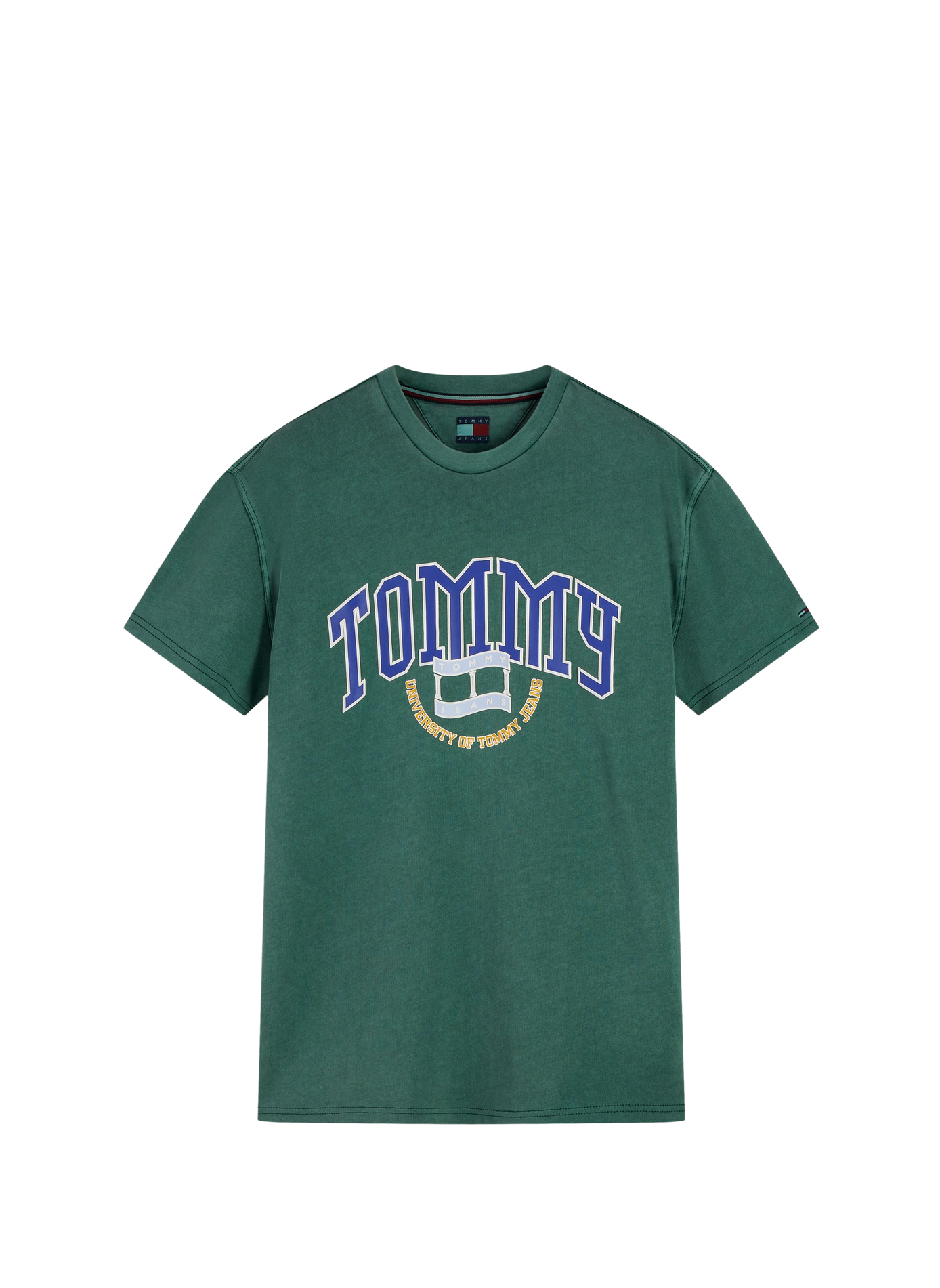 T-shirt droit à logo en coton TOMMY HILFIGER Vert