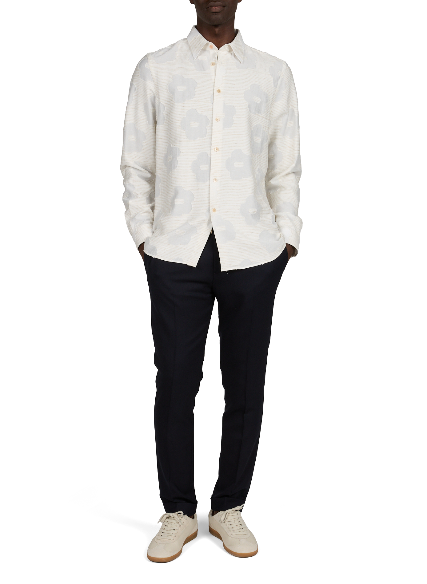 Chemise large à motifs contrastés PAUL SMITH Blanc