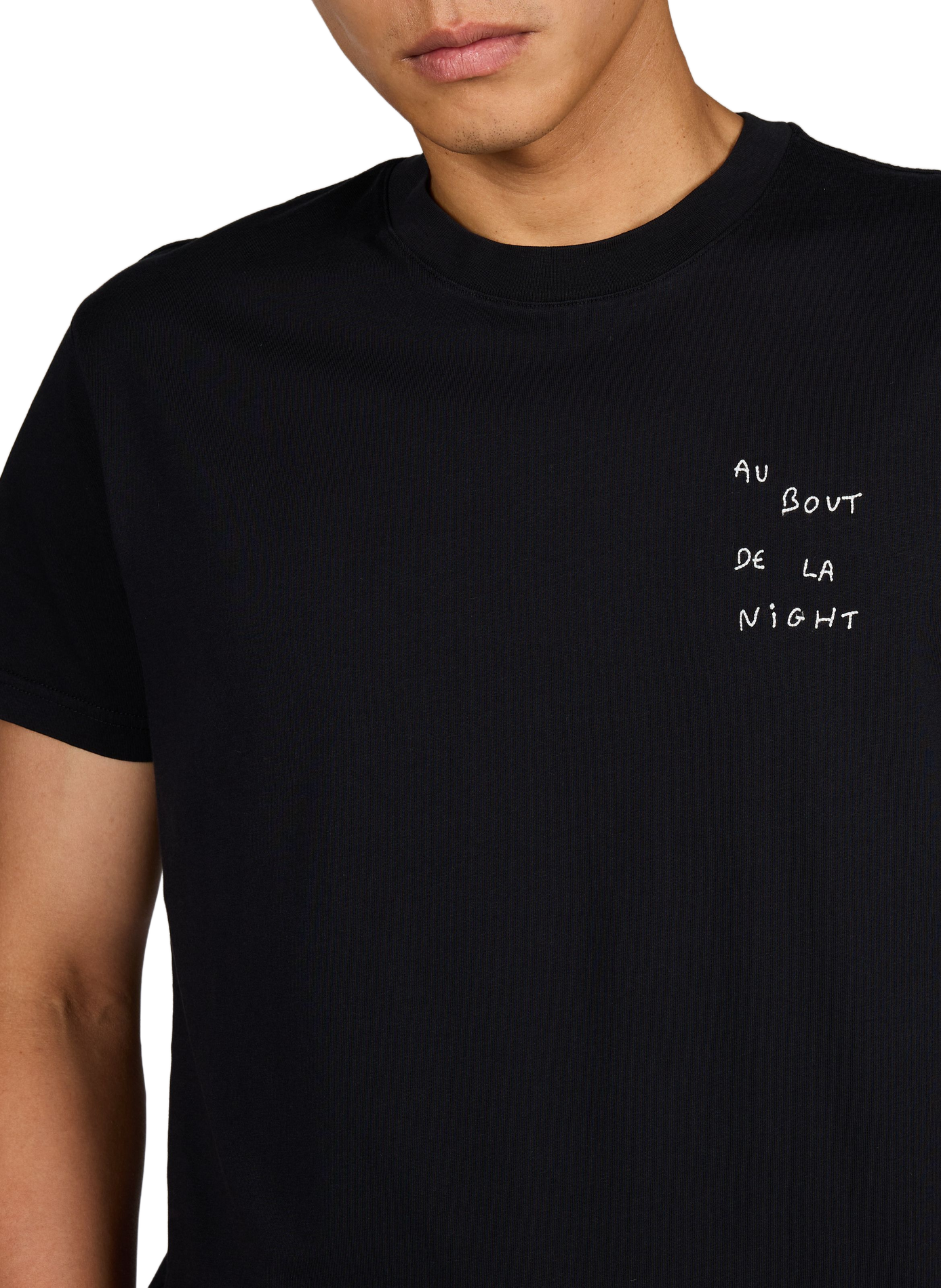 Popincourt embroidered cotton t-shirt MAISON LABICHE Black