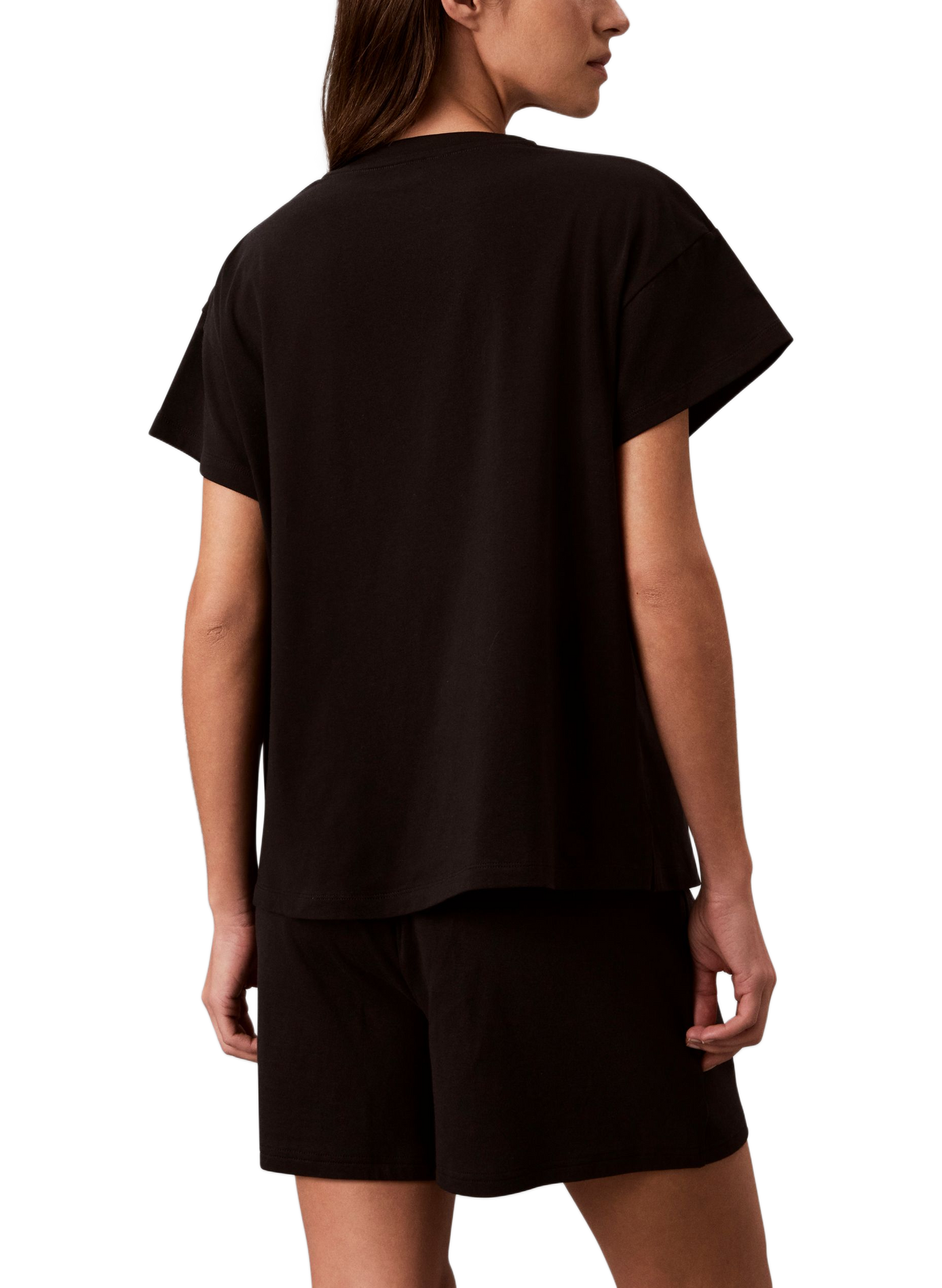 T-shirt with brand embroidery in blended cotton CALVIN KLEIN Black