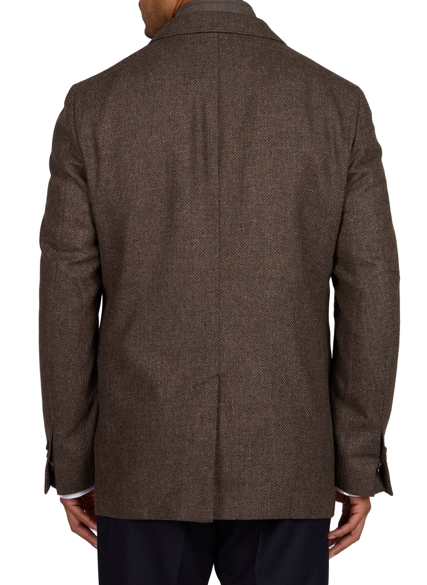 Blazer droit amovible en laine mélangée CORNELIANI Marron
