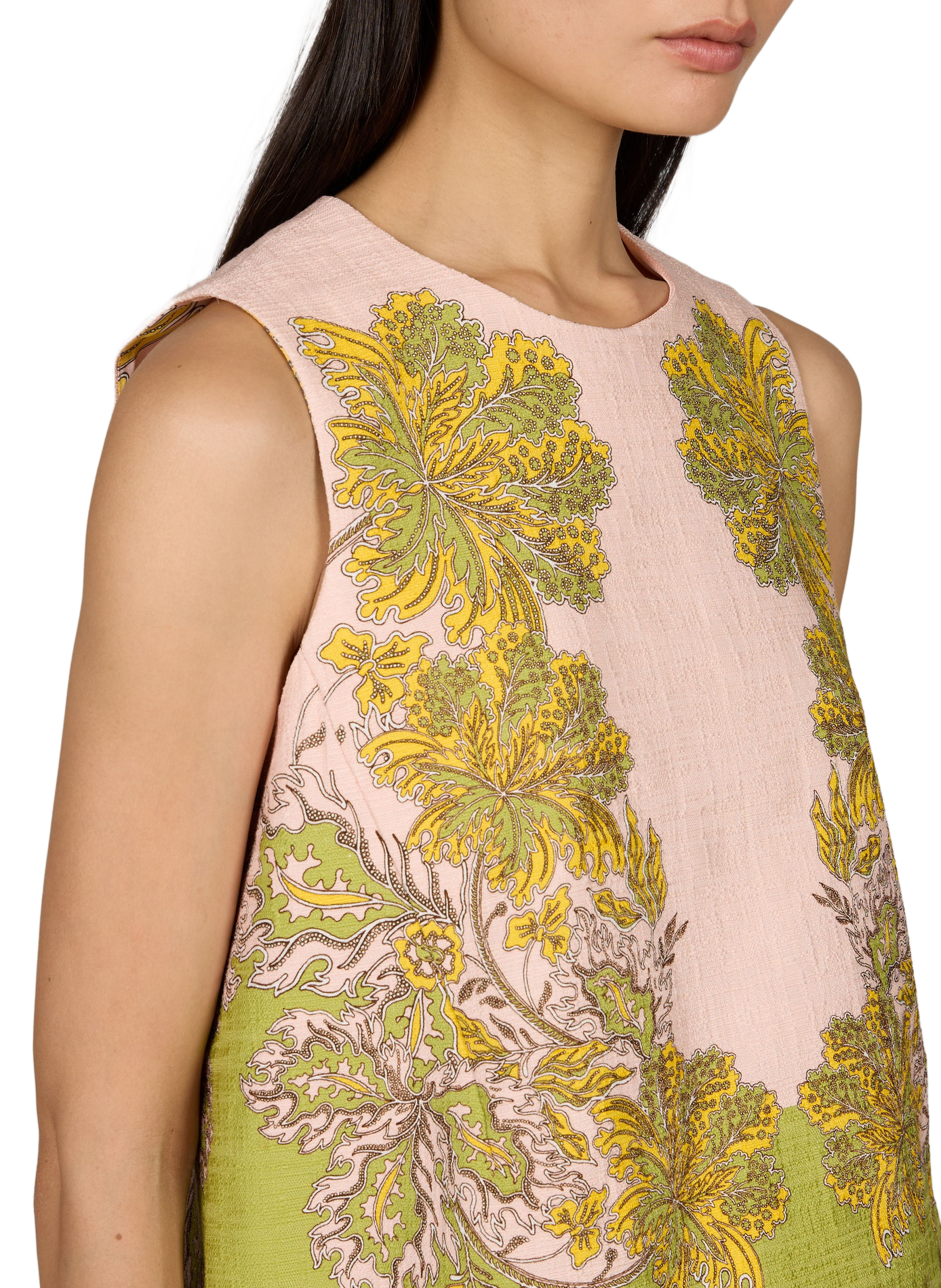 Top sans manches à plumes en coton mélangé LA DOUBLEJ Rose