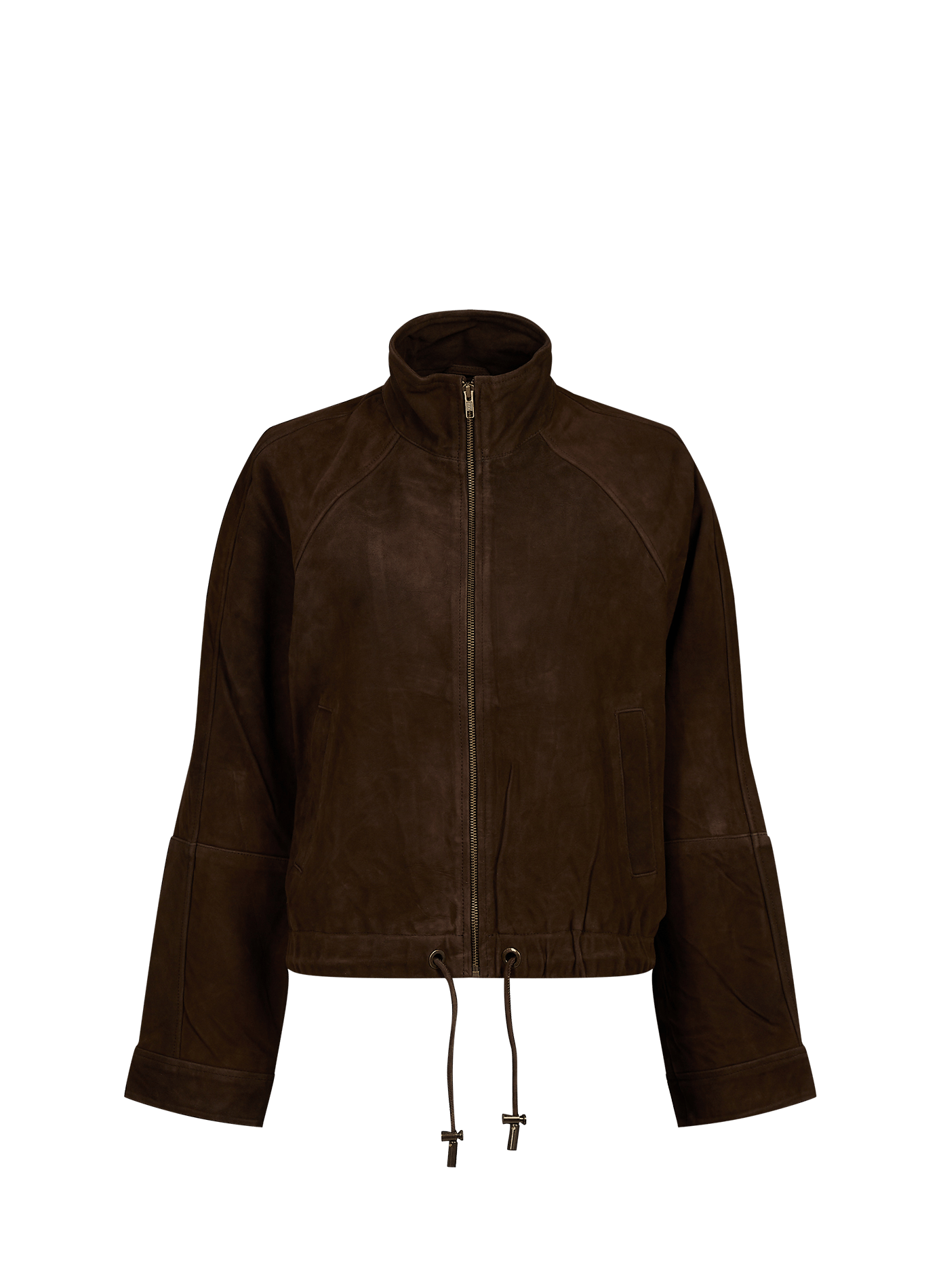 Oversized suede leather jacket ROUGE EDIT Brown