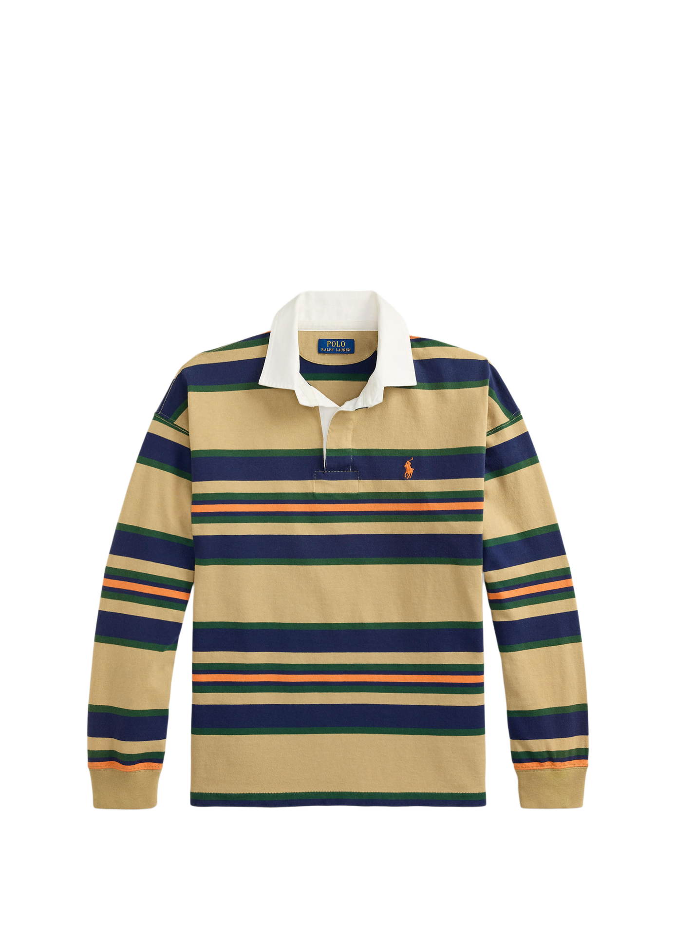 Polo droit rayé en coton POLO RALPH LAUREN Beige