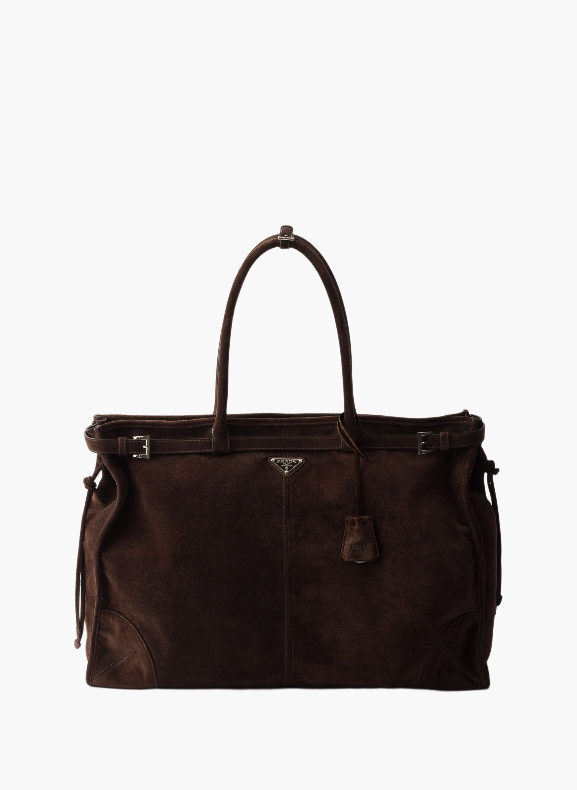 Cabas prada bonnie en suède PRADA Marron