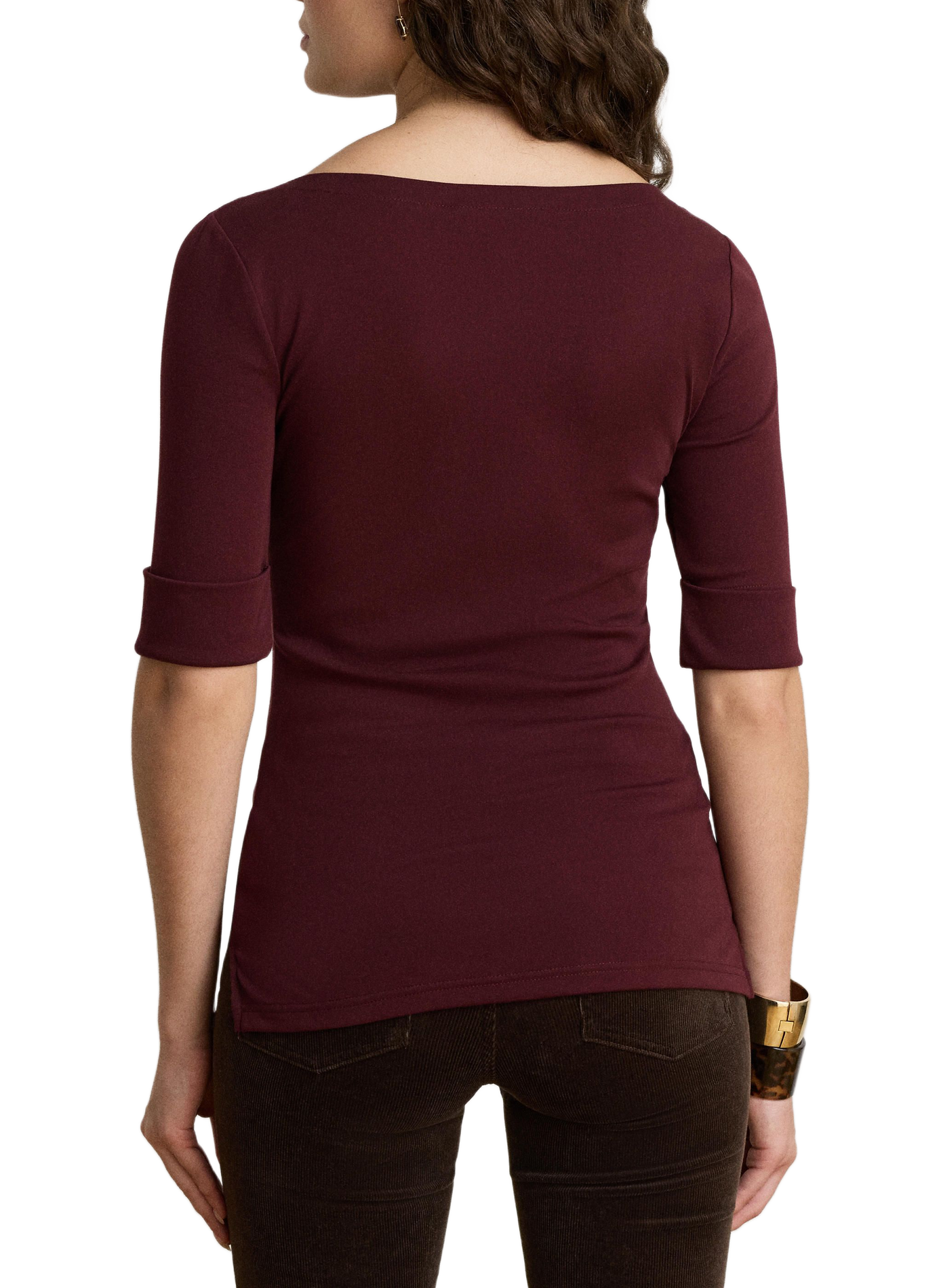 Camiseta de algodón mezclado LAUREN Rojo