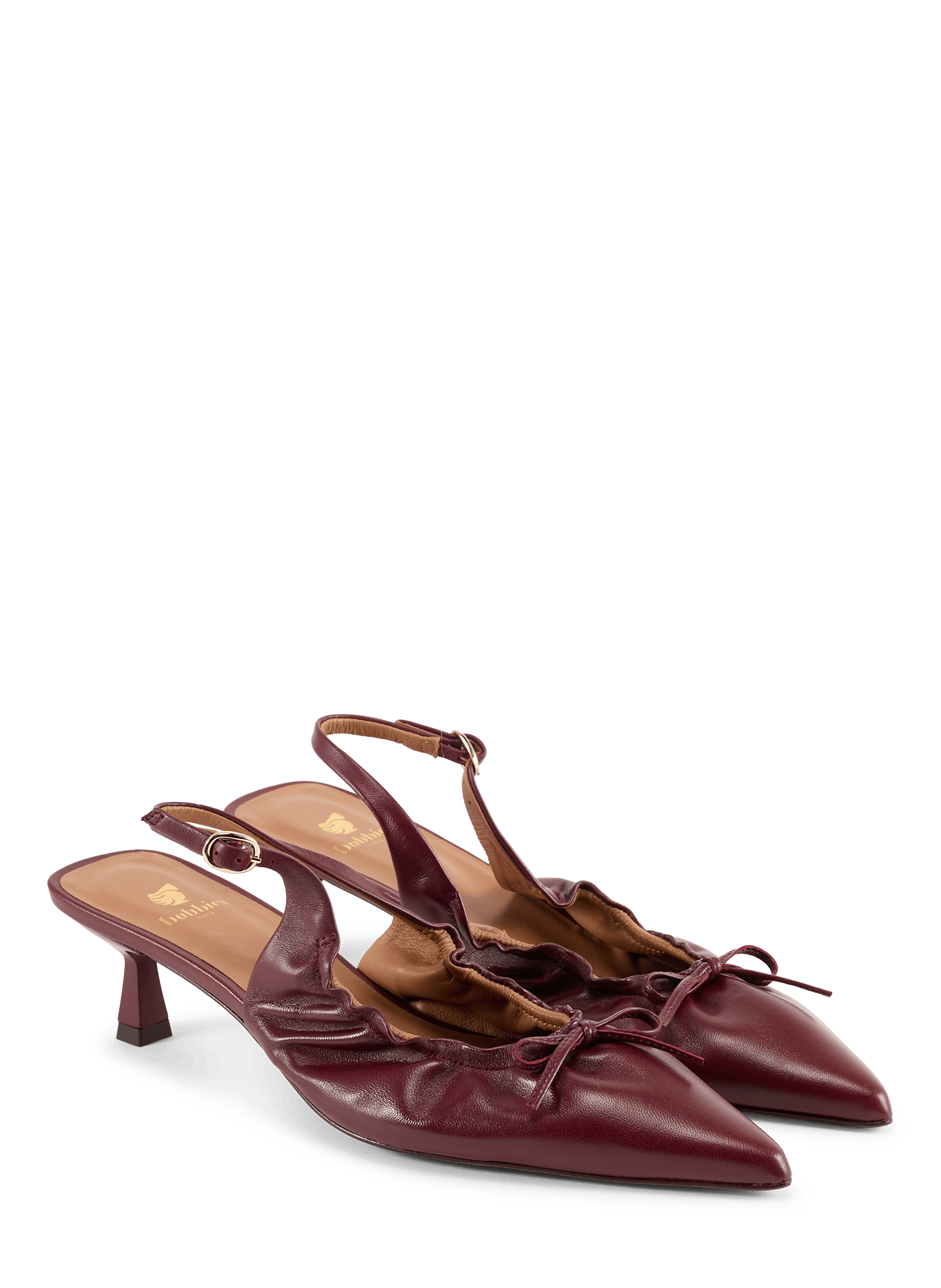 Gigi lambskin leather slingback heels BOBBIES Red
