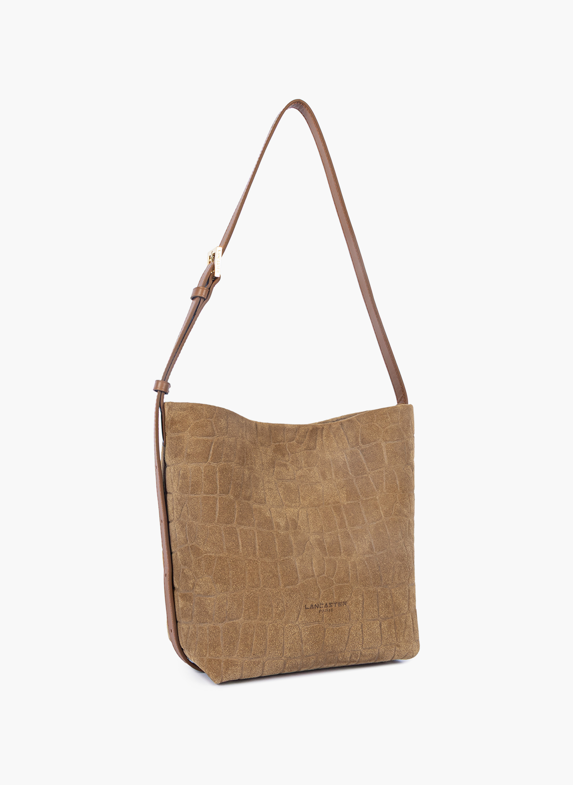 Petit sac seau - suède exo LANCASTER Marron