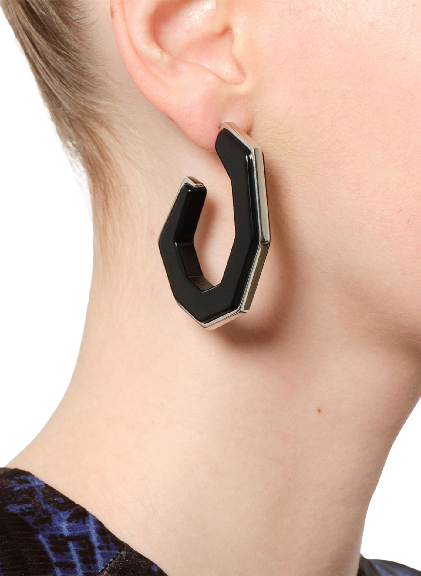 Boucles d'oreille Liu créoles larges  ISABEL MARANT Noir