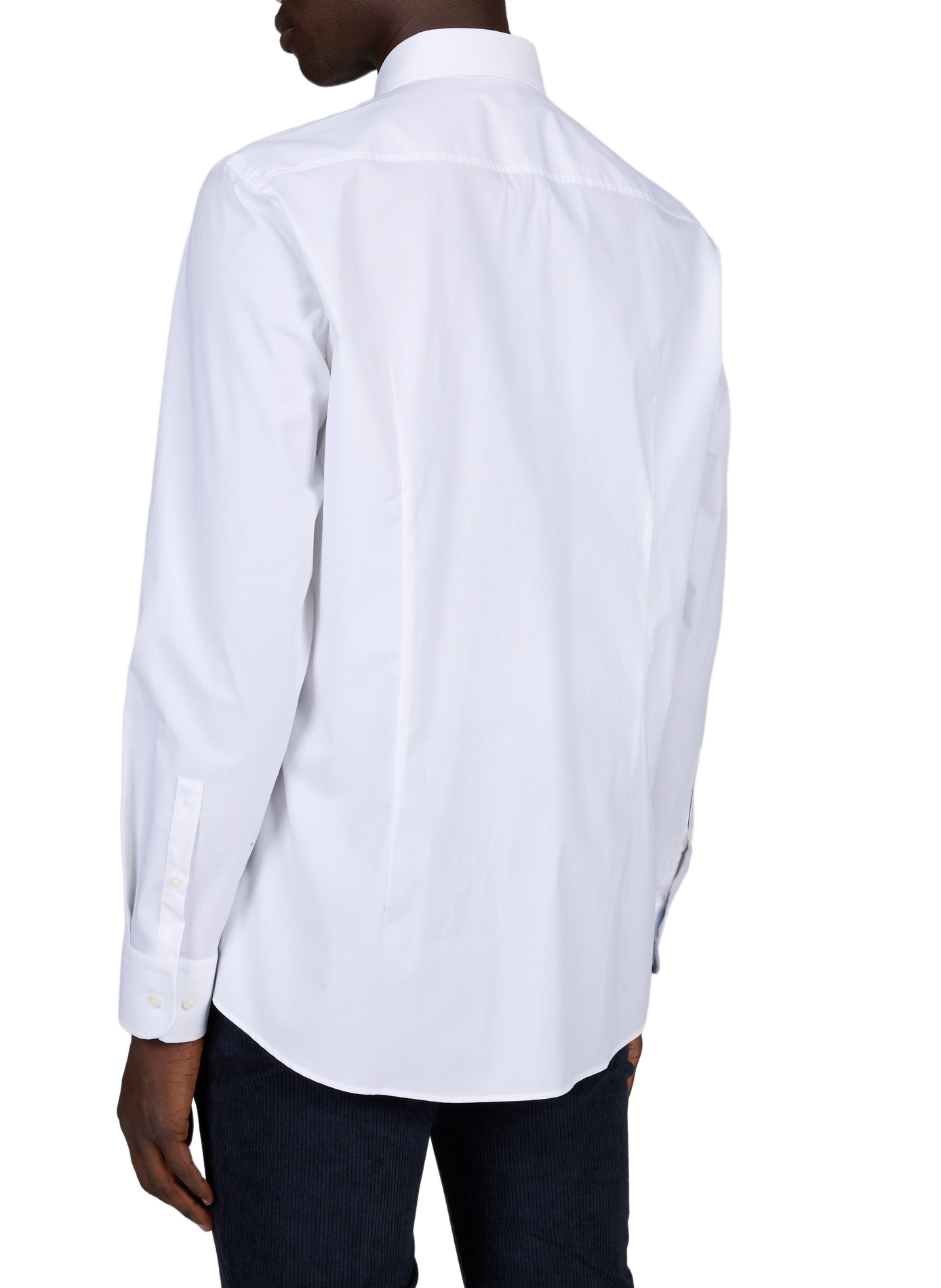 Camisa entallada de algodón mezclado BOSS Blanco