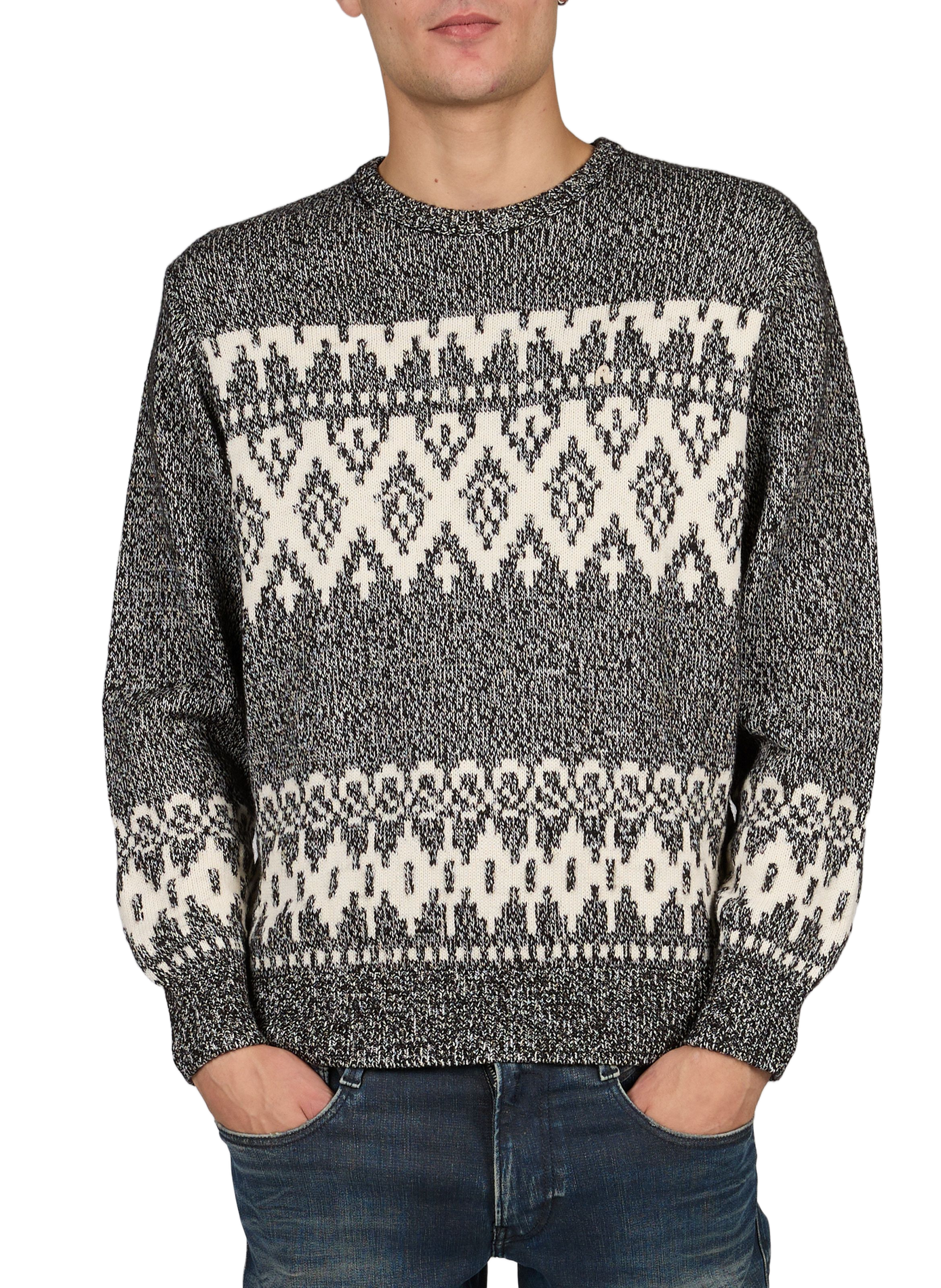 Gerader Pullover aus zweifarbigem Strick REPLAY Schwarz
