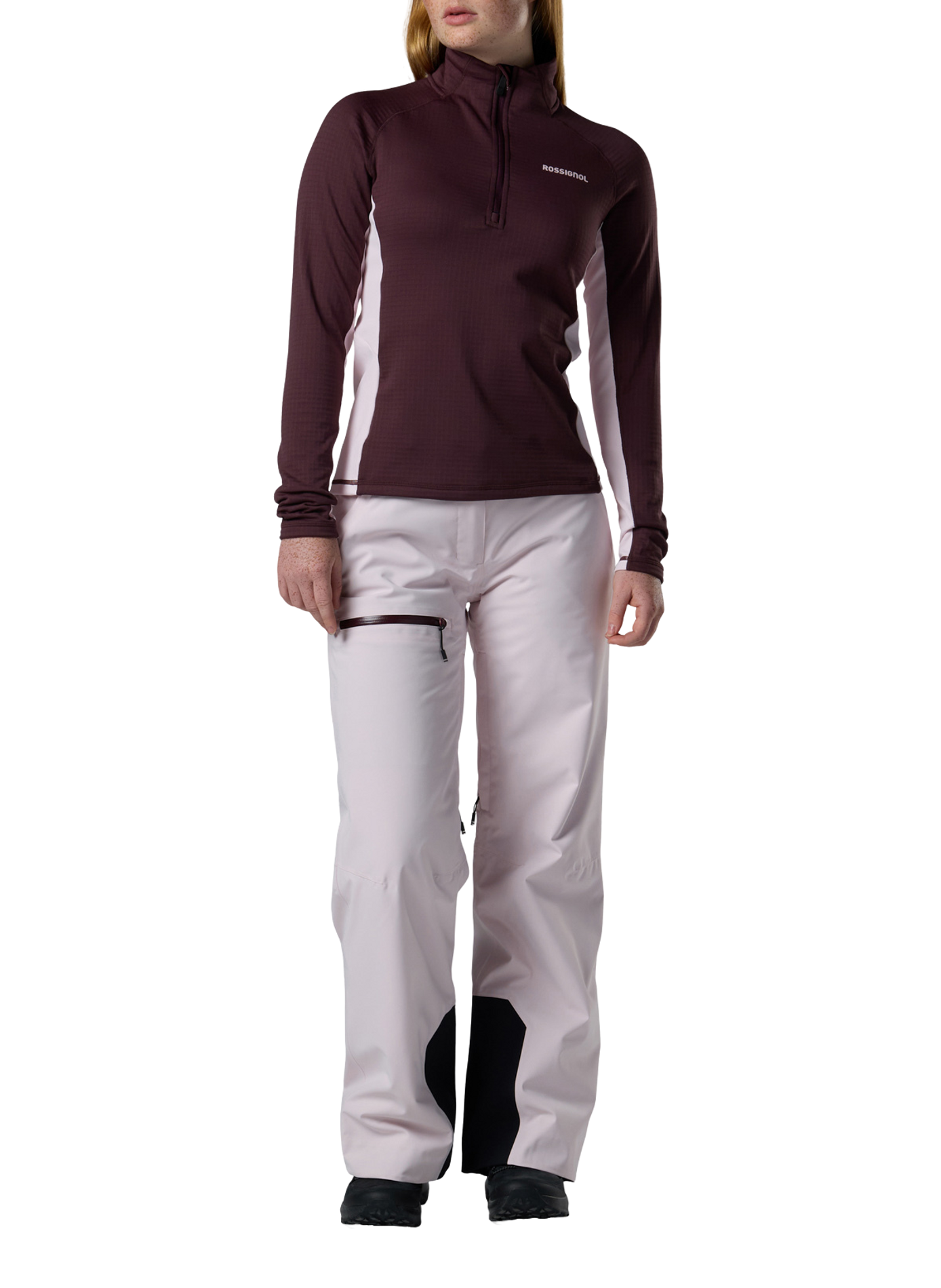 Blackside Mix fleece sweater with a zip-up stand collar ROSSIGNOL Purple