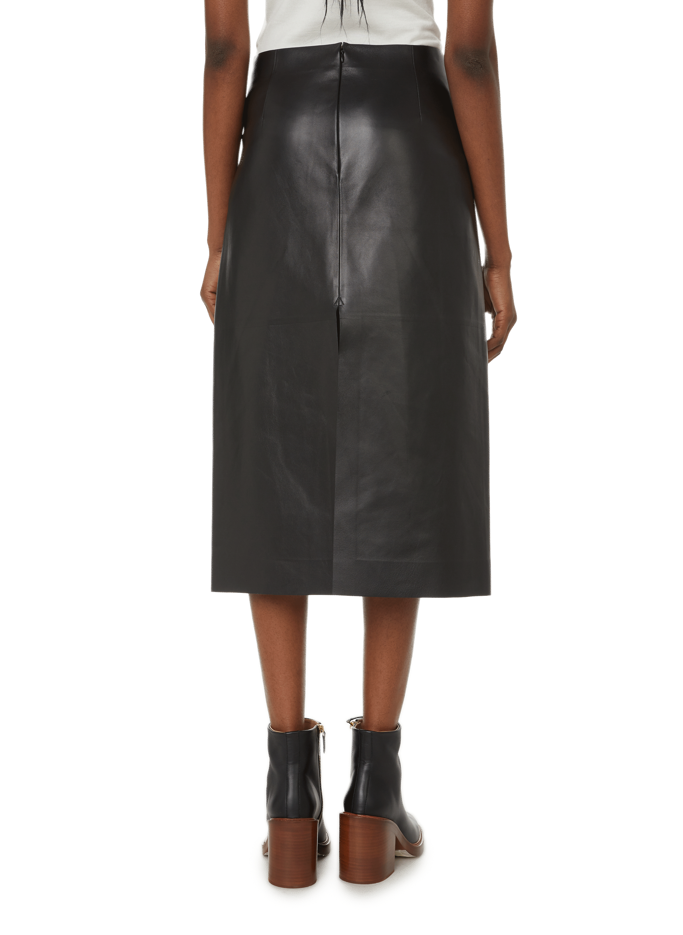 Leather midi skirt CHLOÉ Black